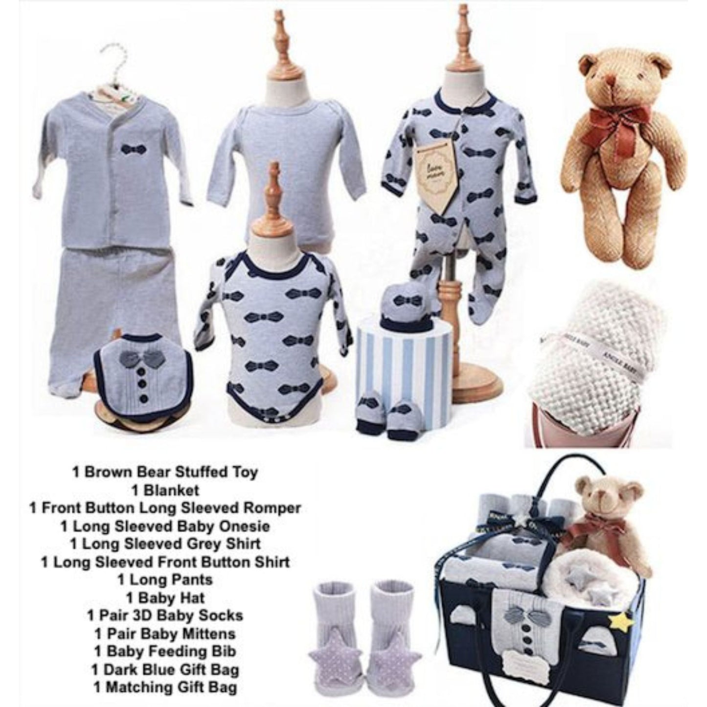 Handsome Boy Baby Shower Gift Bag 6-9 Months