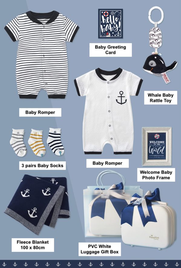 Ahoy Sailor Baby Boy Luggage Newborn Gift Set 0-3 months