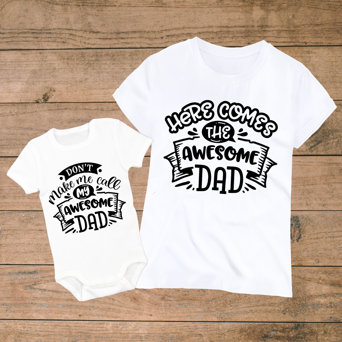 Here Comes Awesome Dad and Baby Matching Outfits