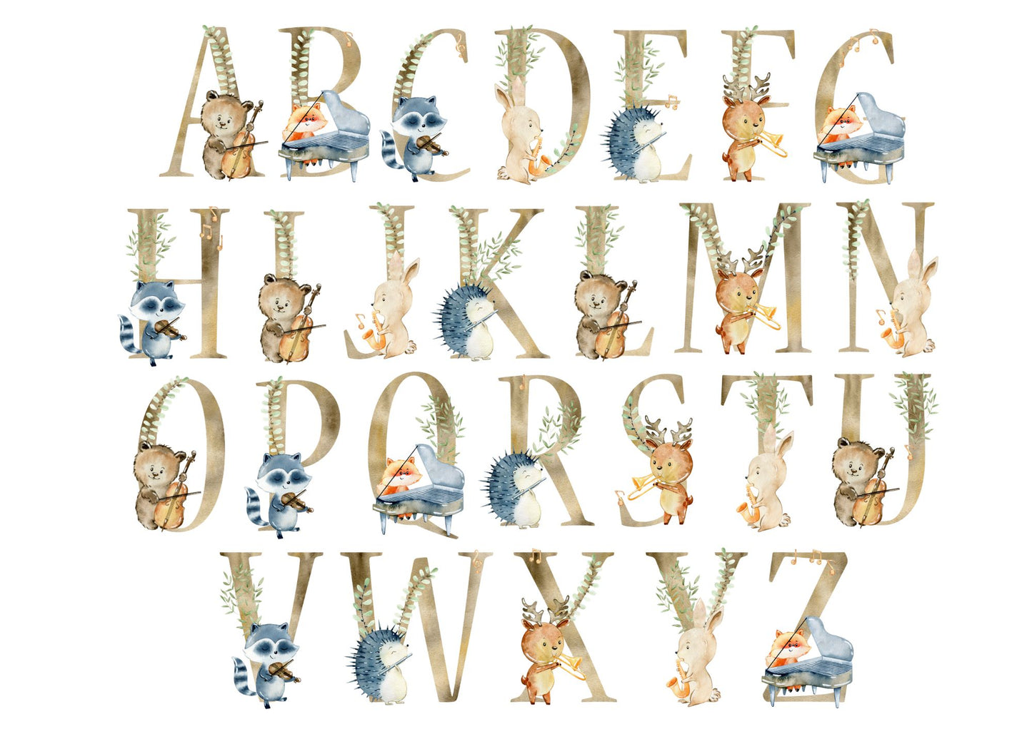 Woodlands Symphony Custom Name Nursery Poster