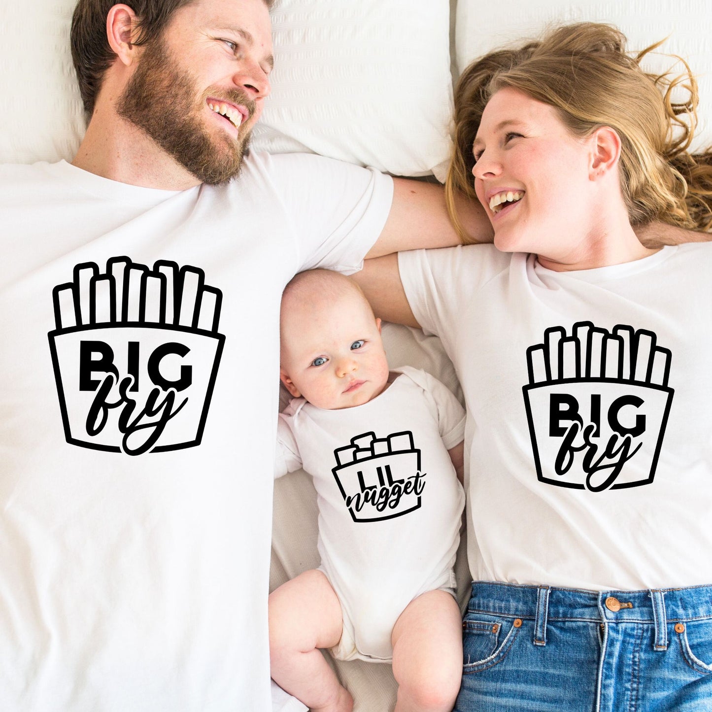 Big Fry, Small Fry & Nugget Family Matching Tees & Baby Romper