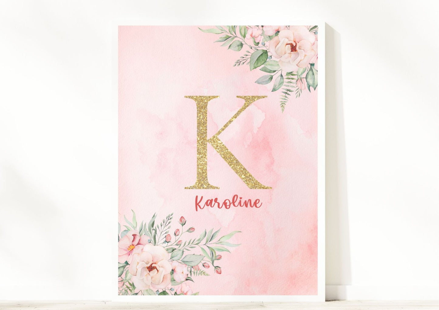 Blossom Baby Name Initial Nursery Wall Poster