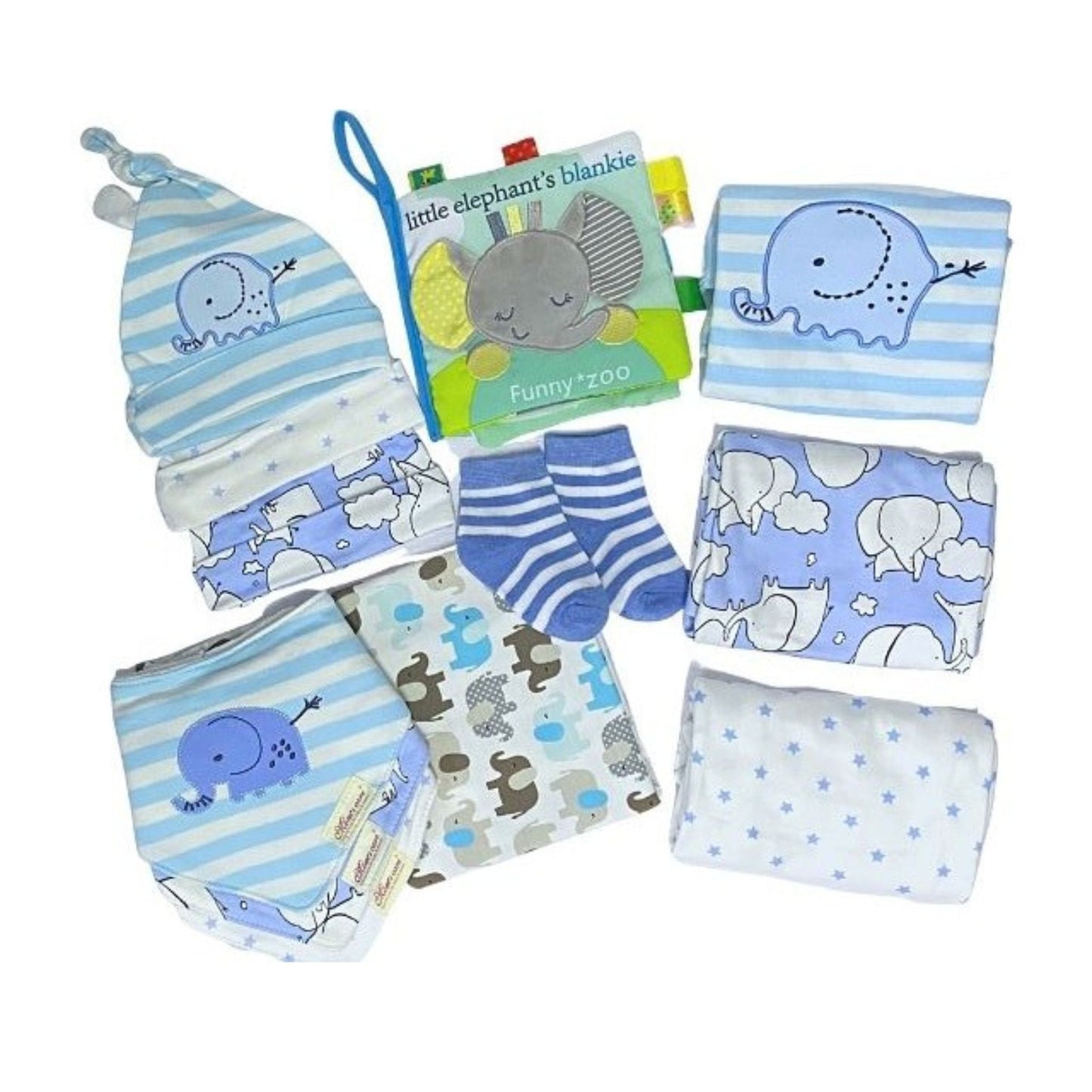12 piece Handsome Elephant Boy Baby Shower Gift Set