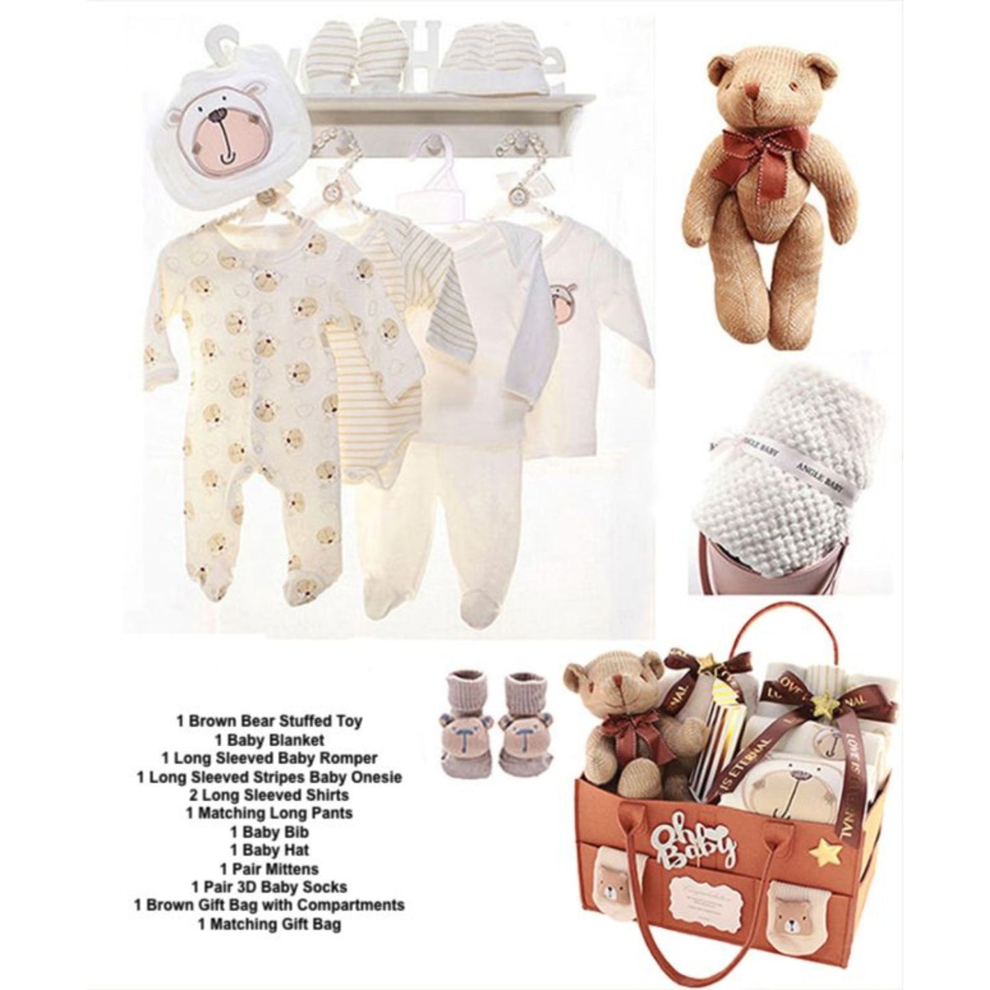 Handsome Bear Baby Boy Gift Bag 6-9 Months