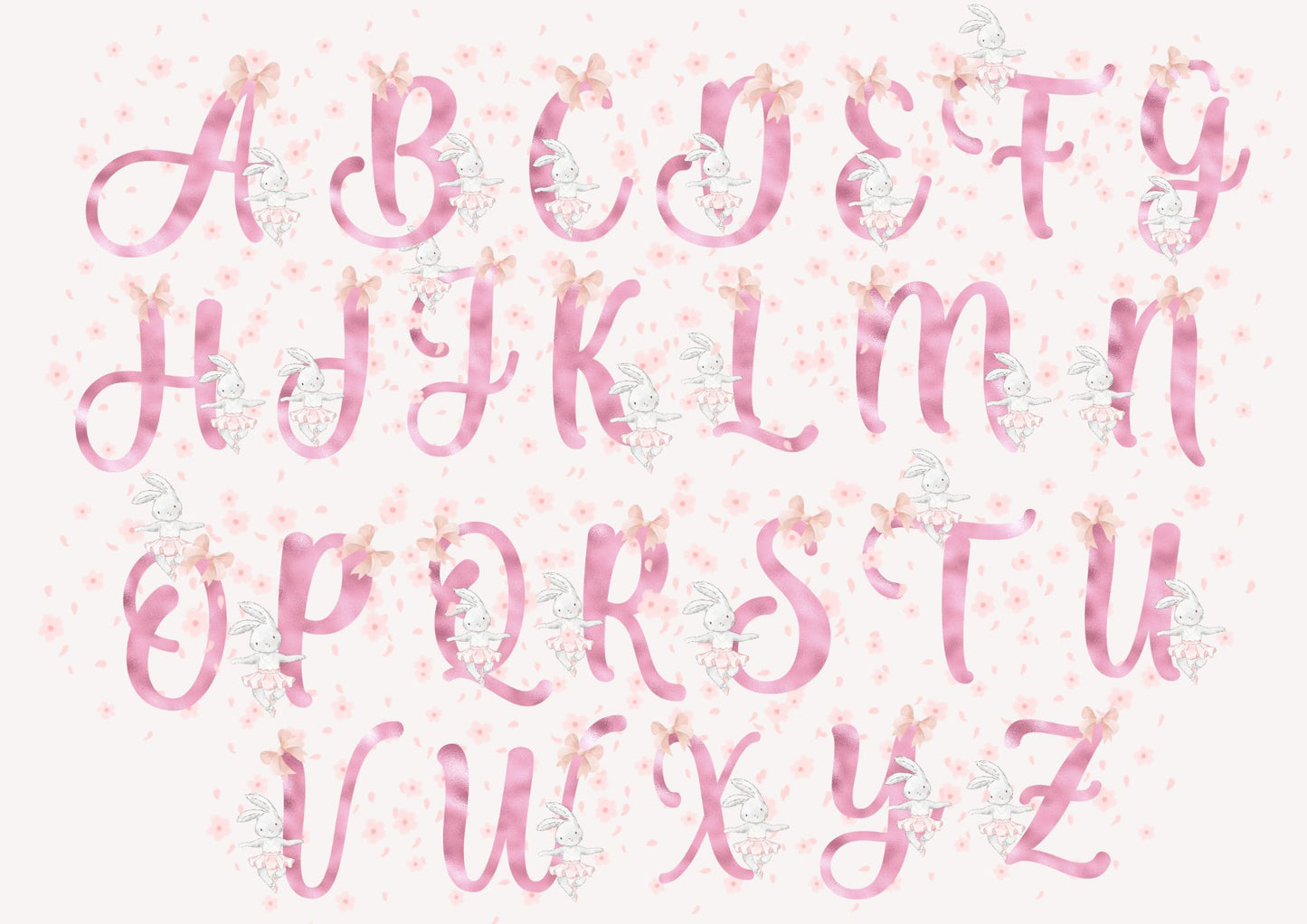 Ballerina Bunny Personalized Baby Nursery Poster