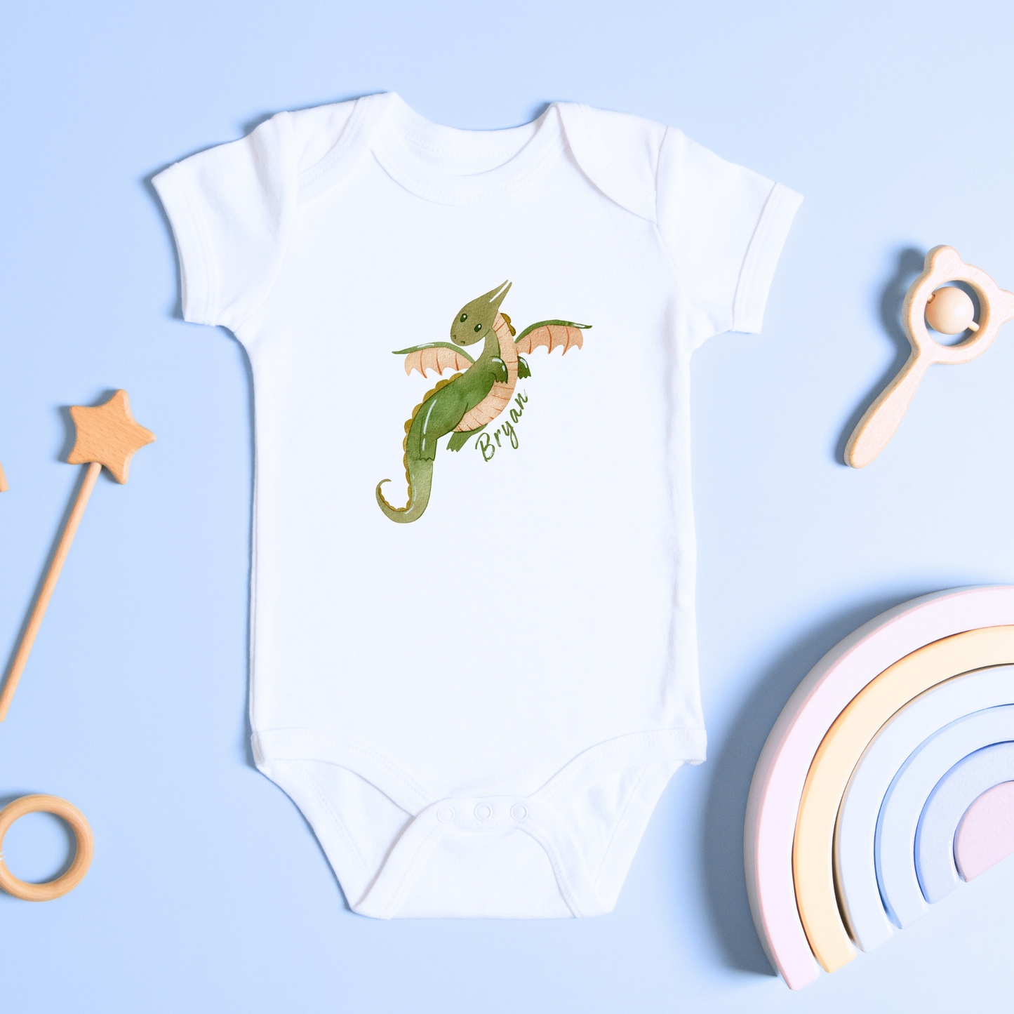 Comfy & Cute: Dragon Romper with Baby Boy's Name