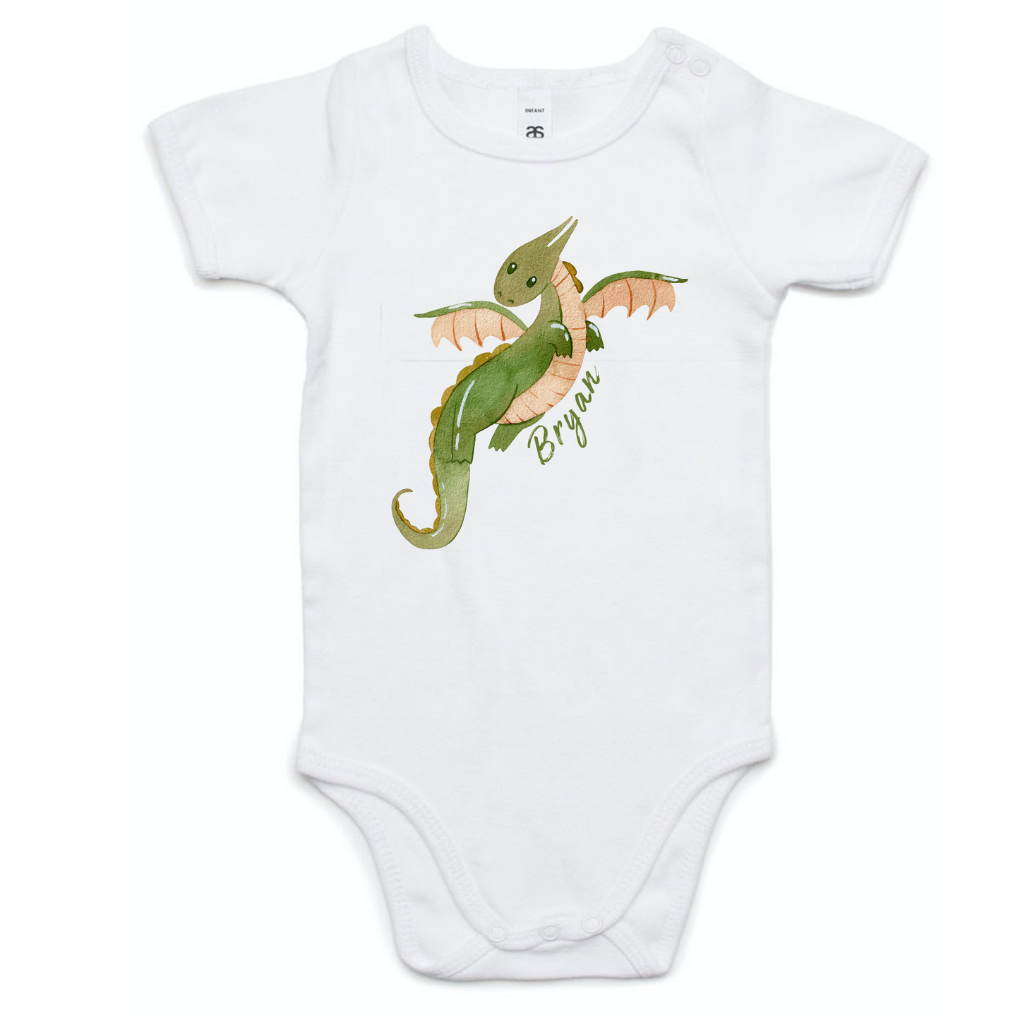 Comfy & Cute: Dragon Romper with Baby Boy's Name