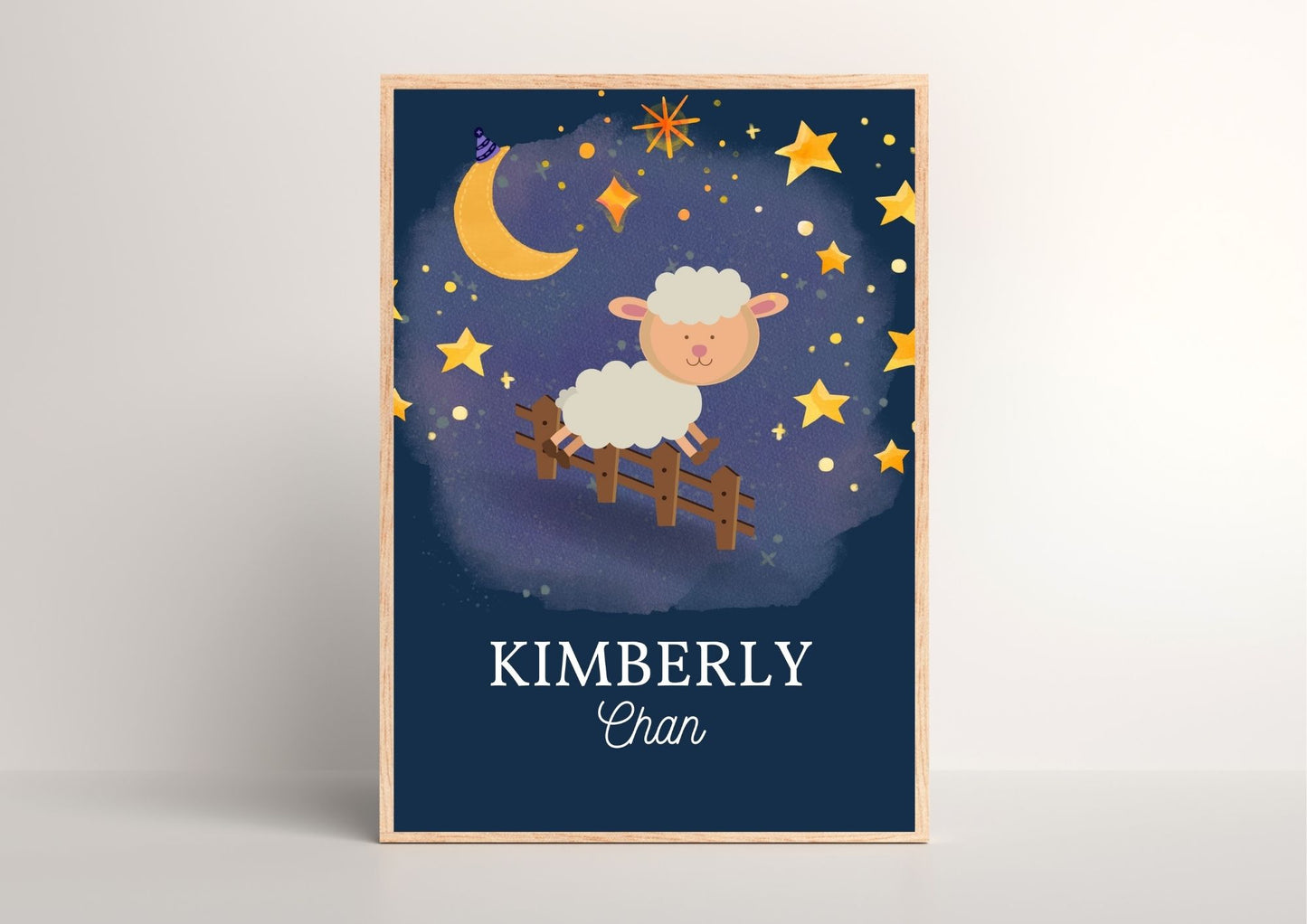 Counting Sheep Custom Name Nursery Poster