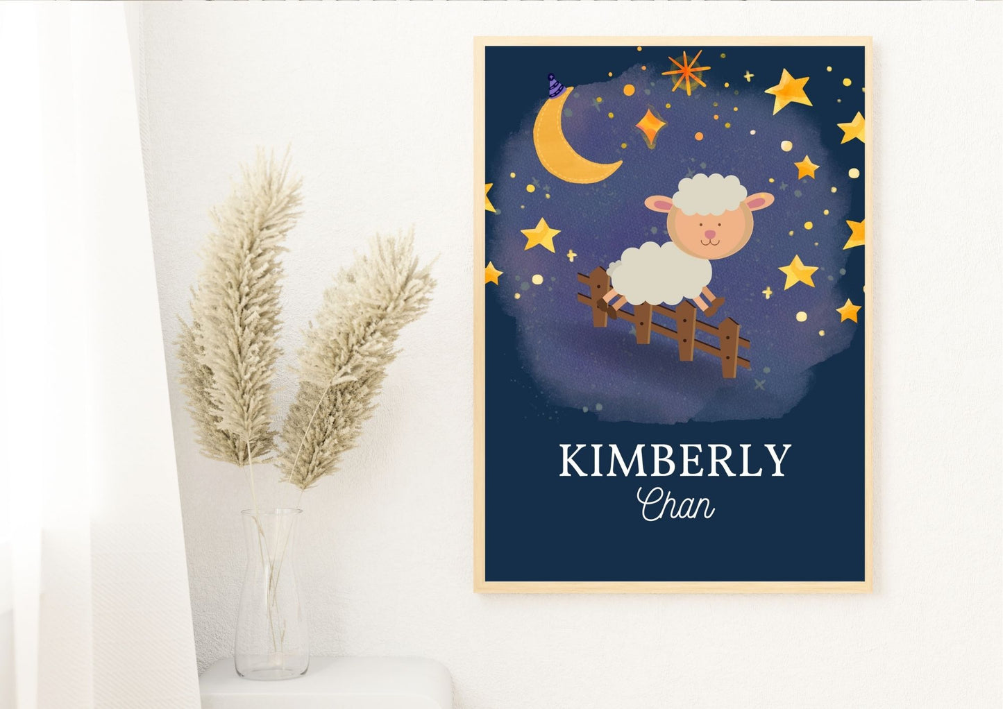 Counting Sheep Custom Name Nursery Poster