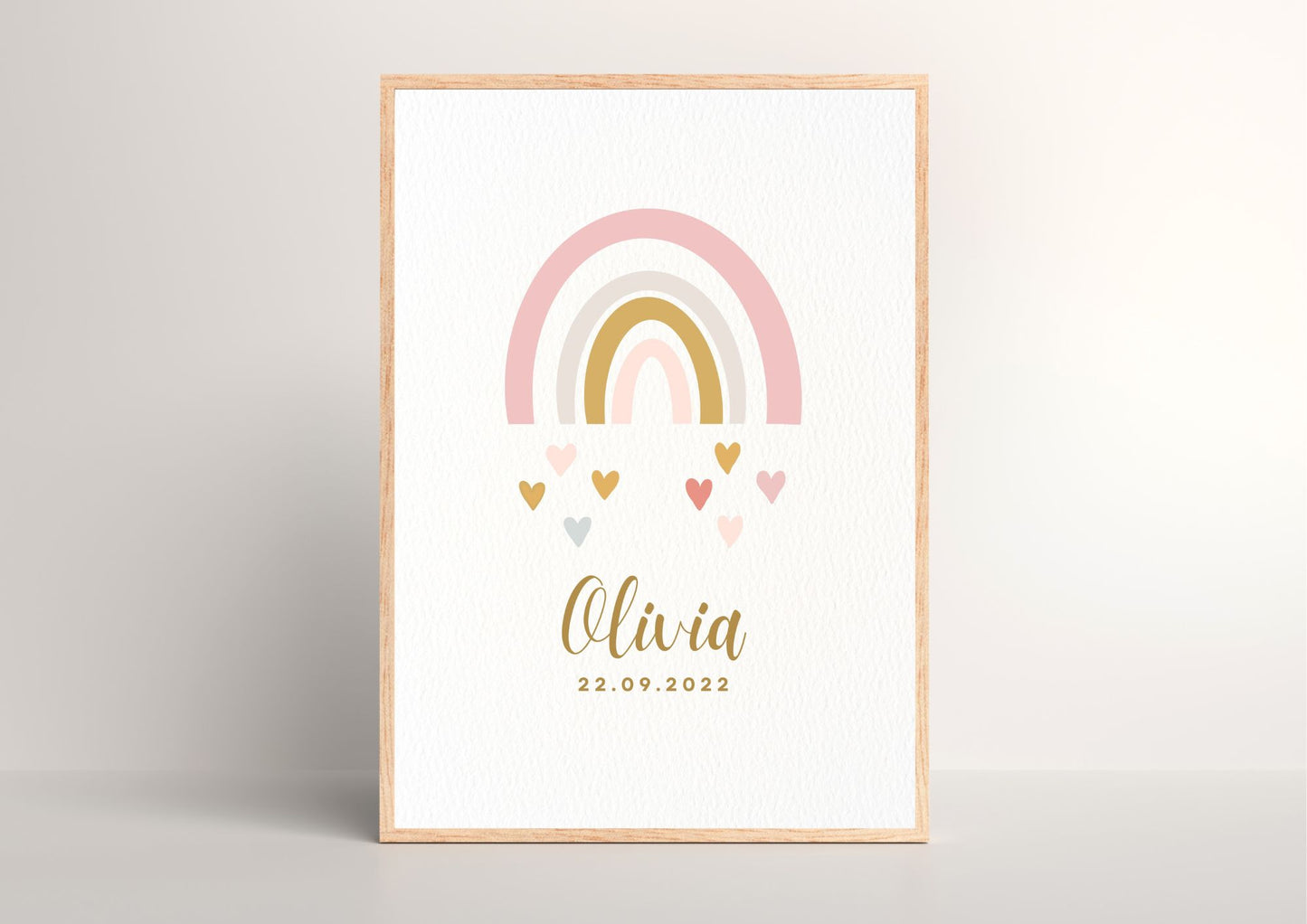 Custom Baby Name Pretty Rainbow Nursery Poster