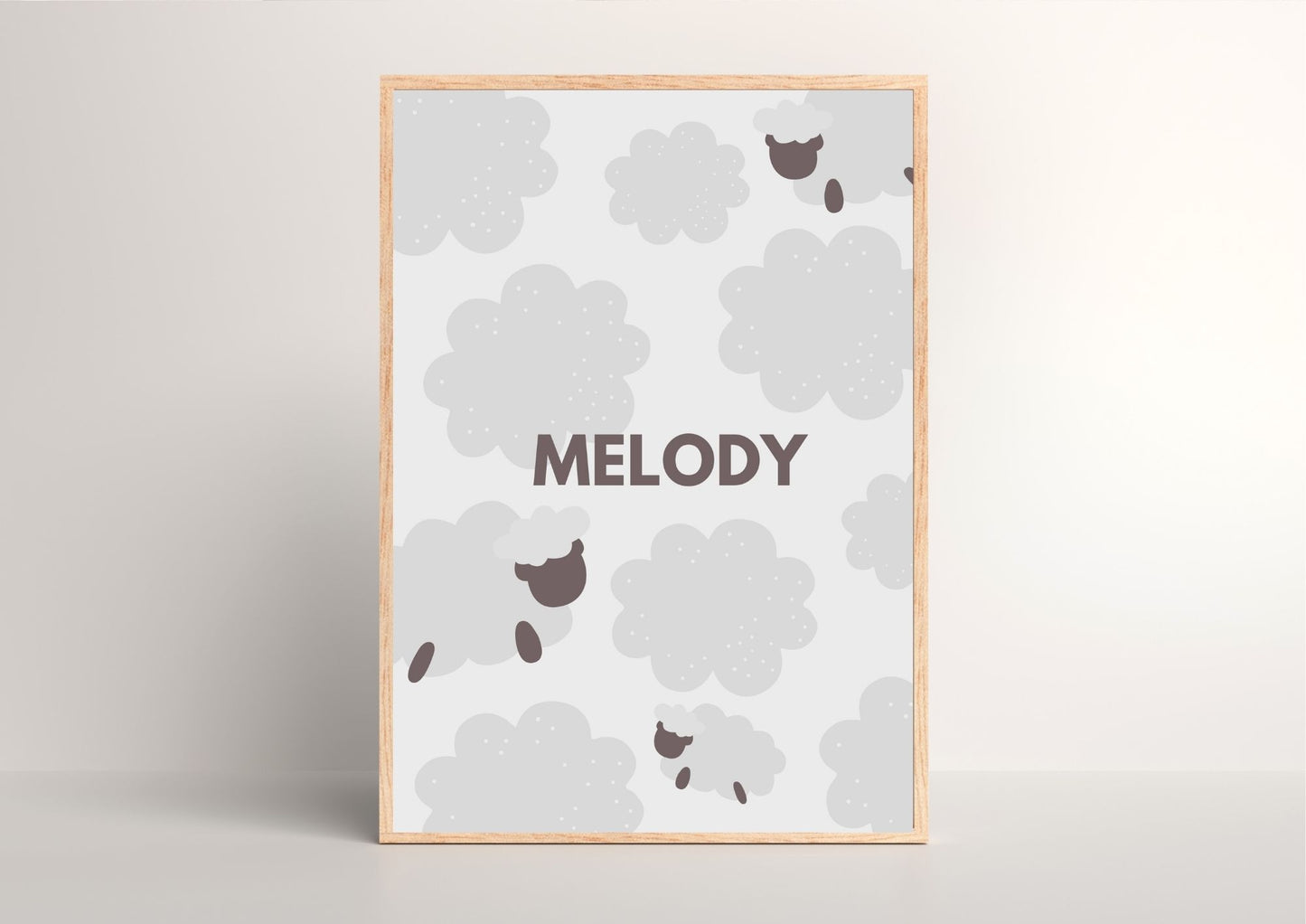 Wooly Wonders: Custom Name Sheep Nursery Poster