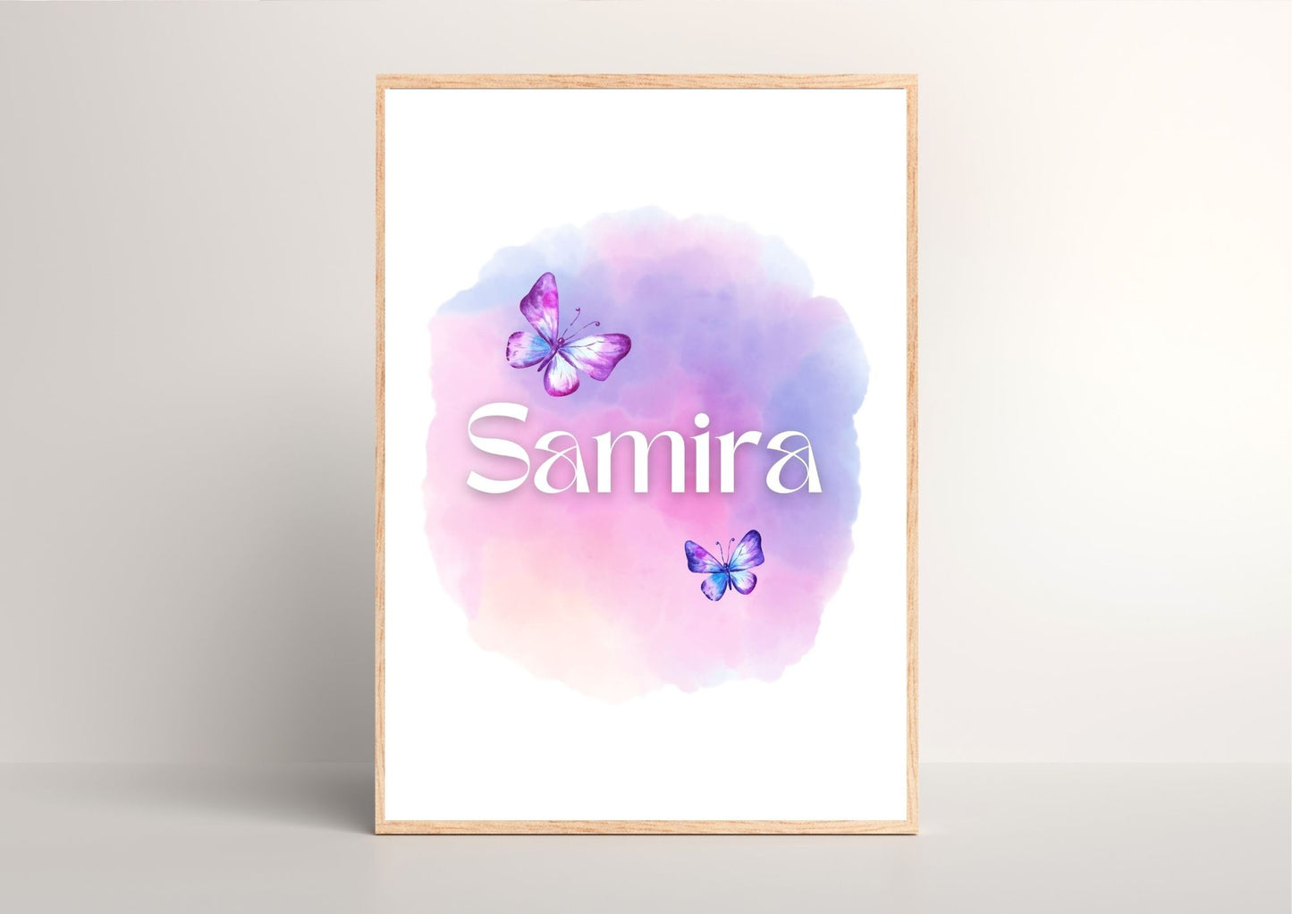 Flutter with Joy: Custom Name Butterfly Nursery Poster