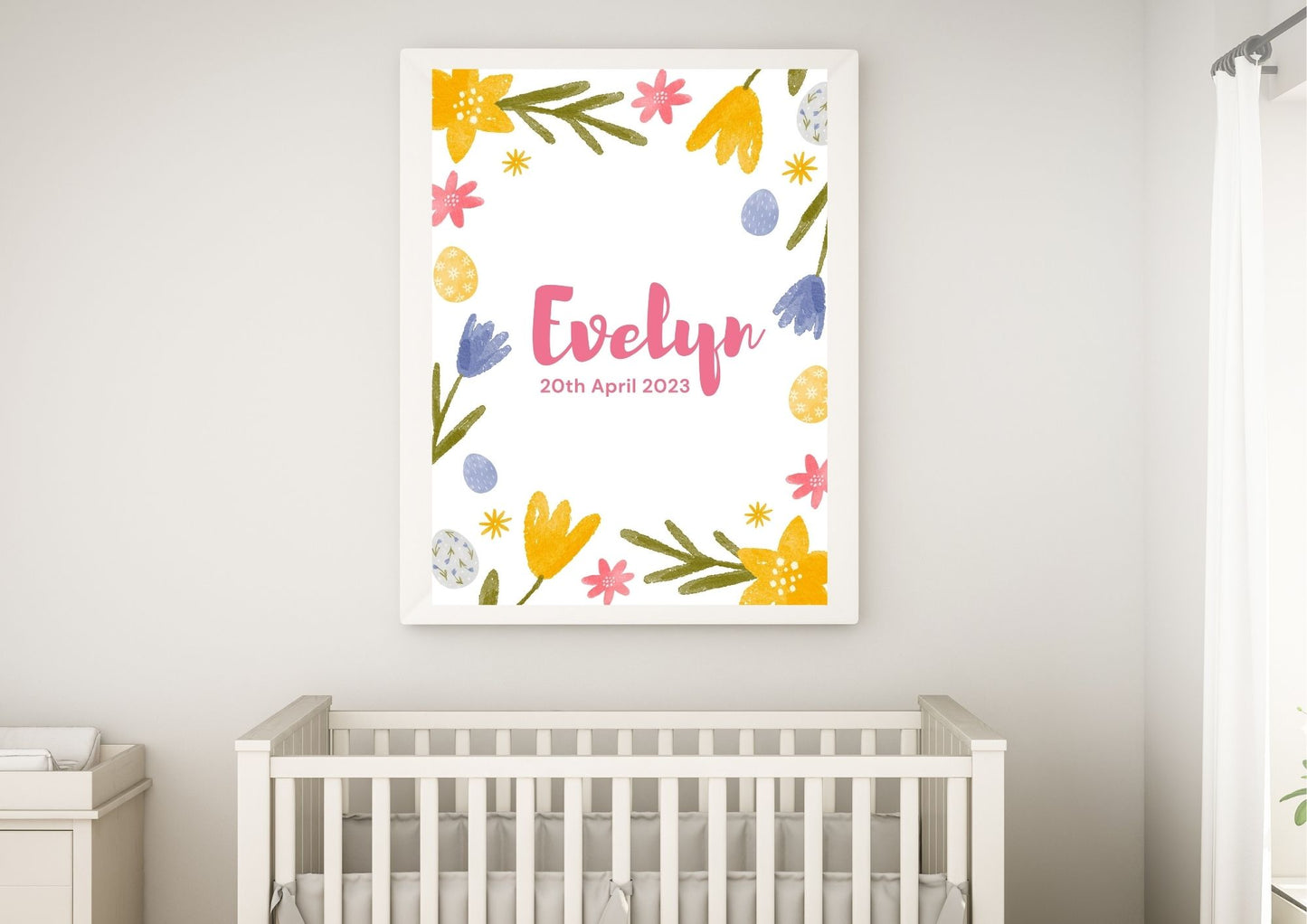 Customised Name Garden Blossom Nursery Wall Poster
