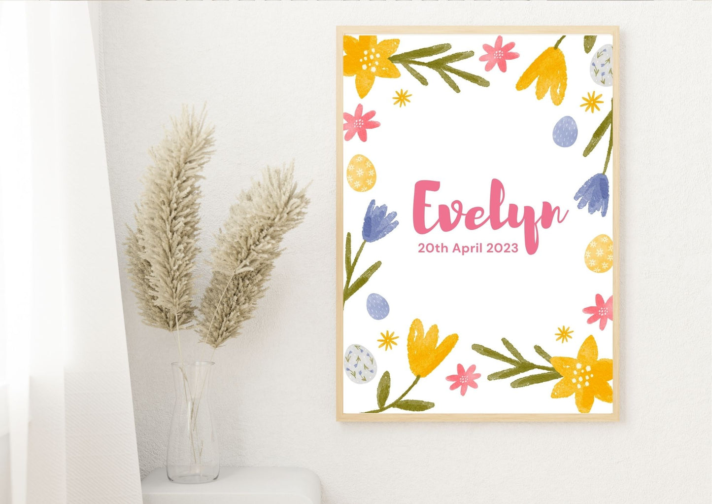 Customised Name Garden Blossom Nursery Wall Poster