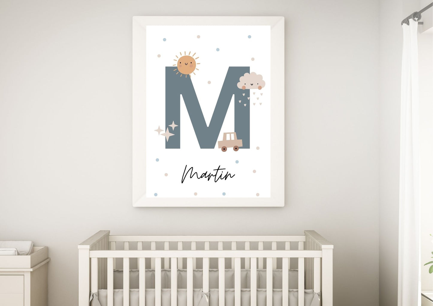 Personalized Name Monogram Nursery Poster
