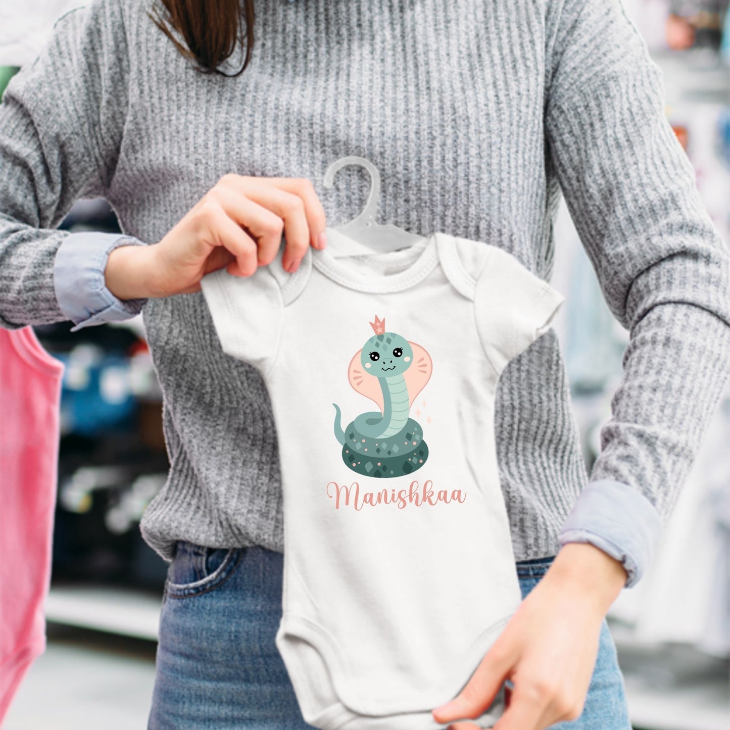 Cute as a Cobra Snake Personalized Baby Romper
