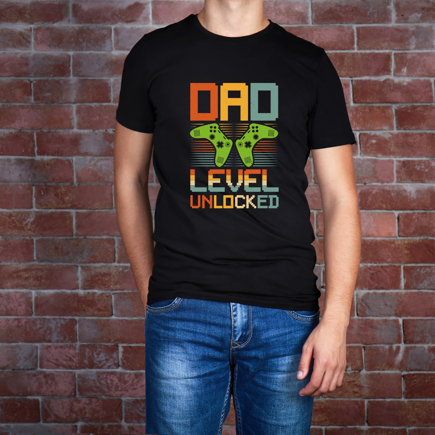 Dad Achievement: 'Level Unlocked' Daddy T Shirt