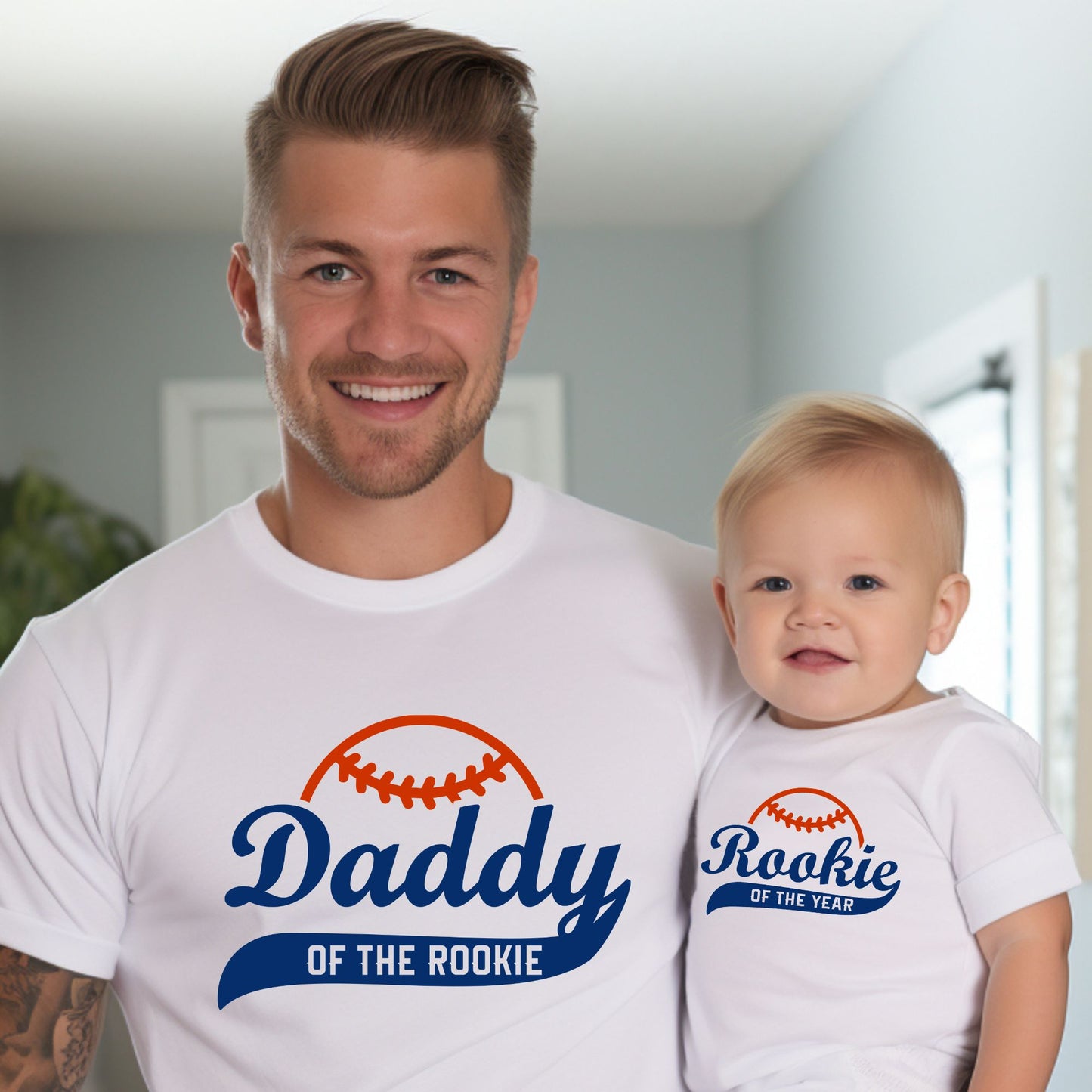 Daddy of the Rookie - Dad and Baby Matching Outfits