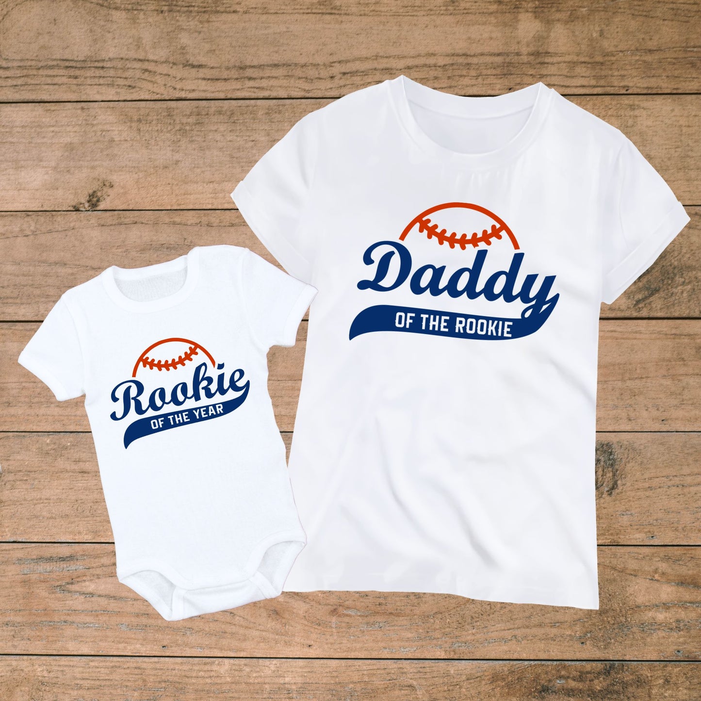 Daddy of the Rookie - Dad and Baby Matching Outfits