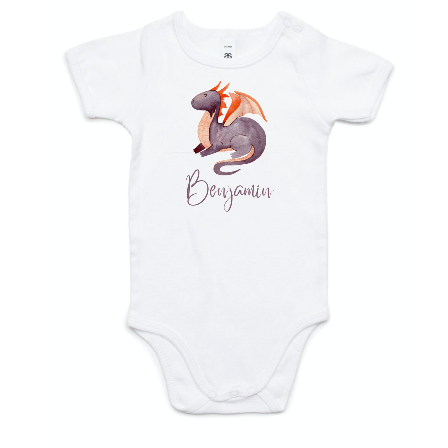 Dragon Slayer Romper: Personalized Name (Boy)