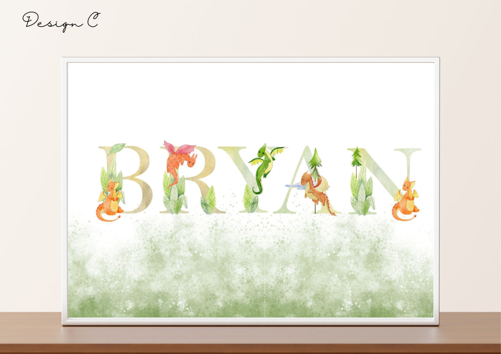 Personalized Dragon Baby Wall Decor for Nursery
