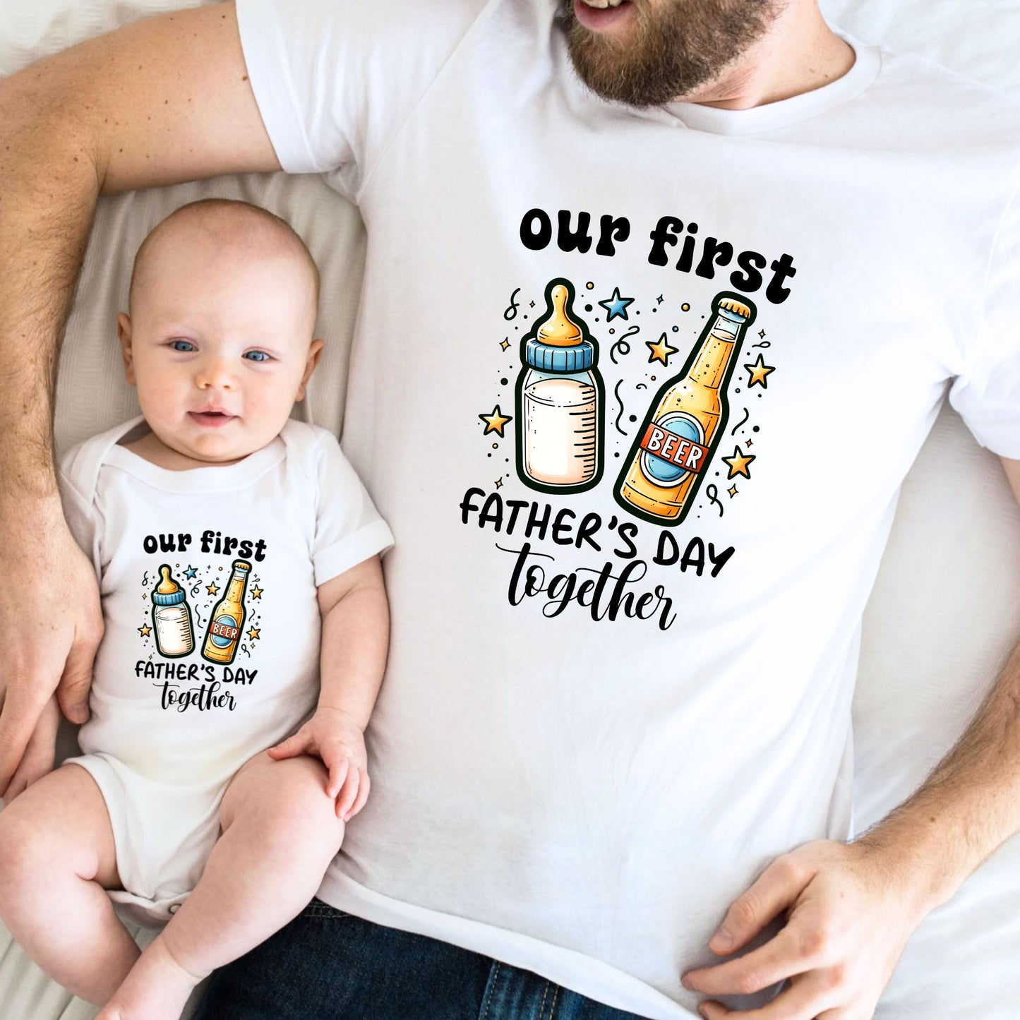 Our First Father's Day Together Matching Dad and Baby Outfits