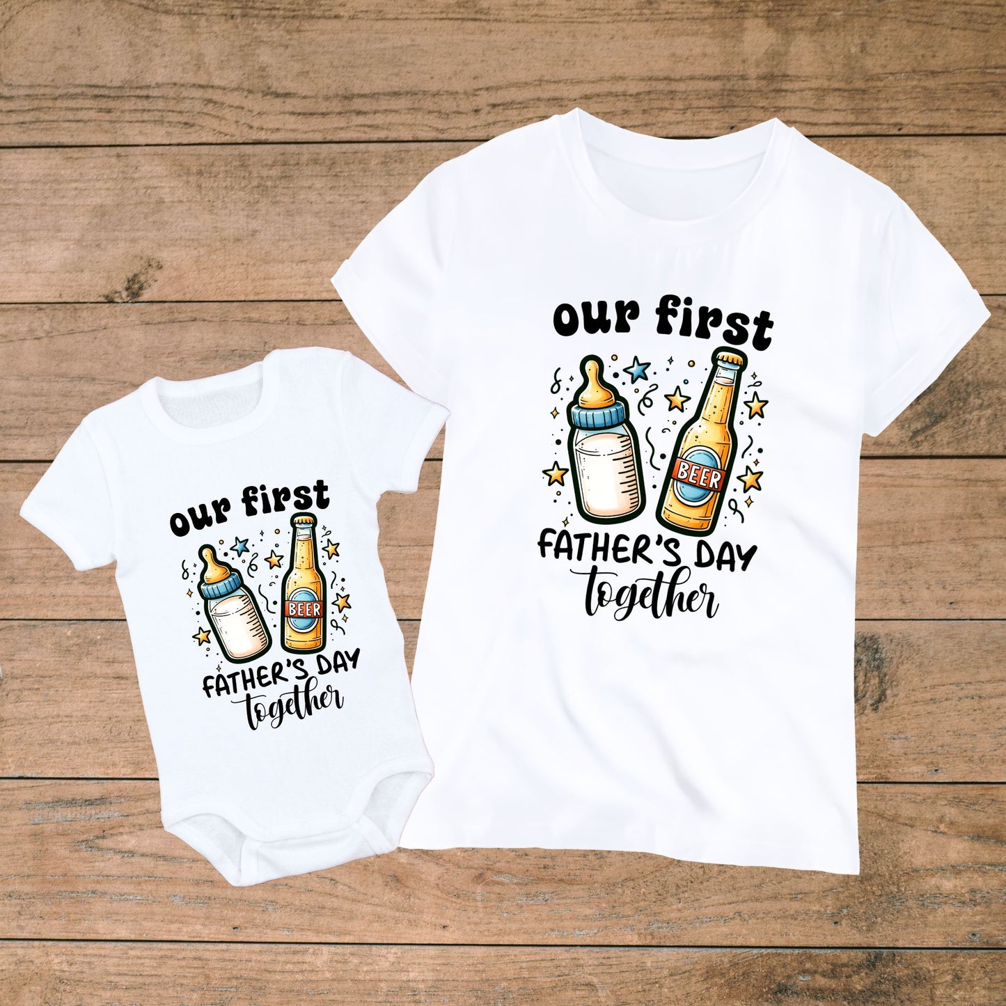 Our First Father's Day Together Matching Dad and Baby Outfits