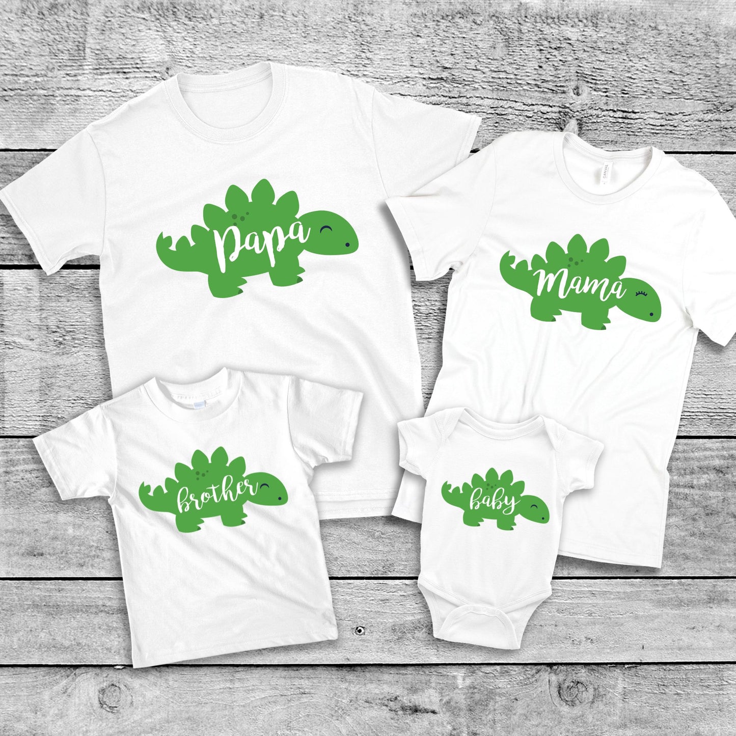 "Green Dinosaur" Matching Family Tee Shirts