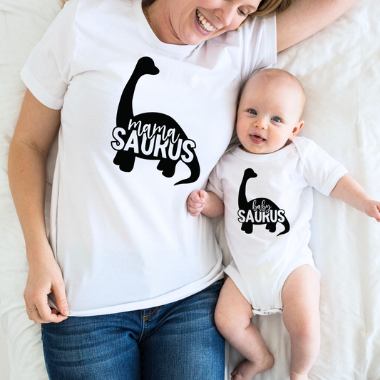 Mama and Baby Saurus - Mother Baby Matching Outfits