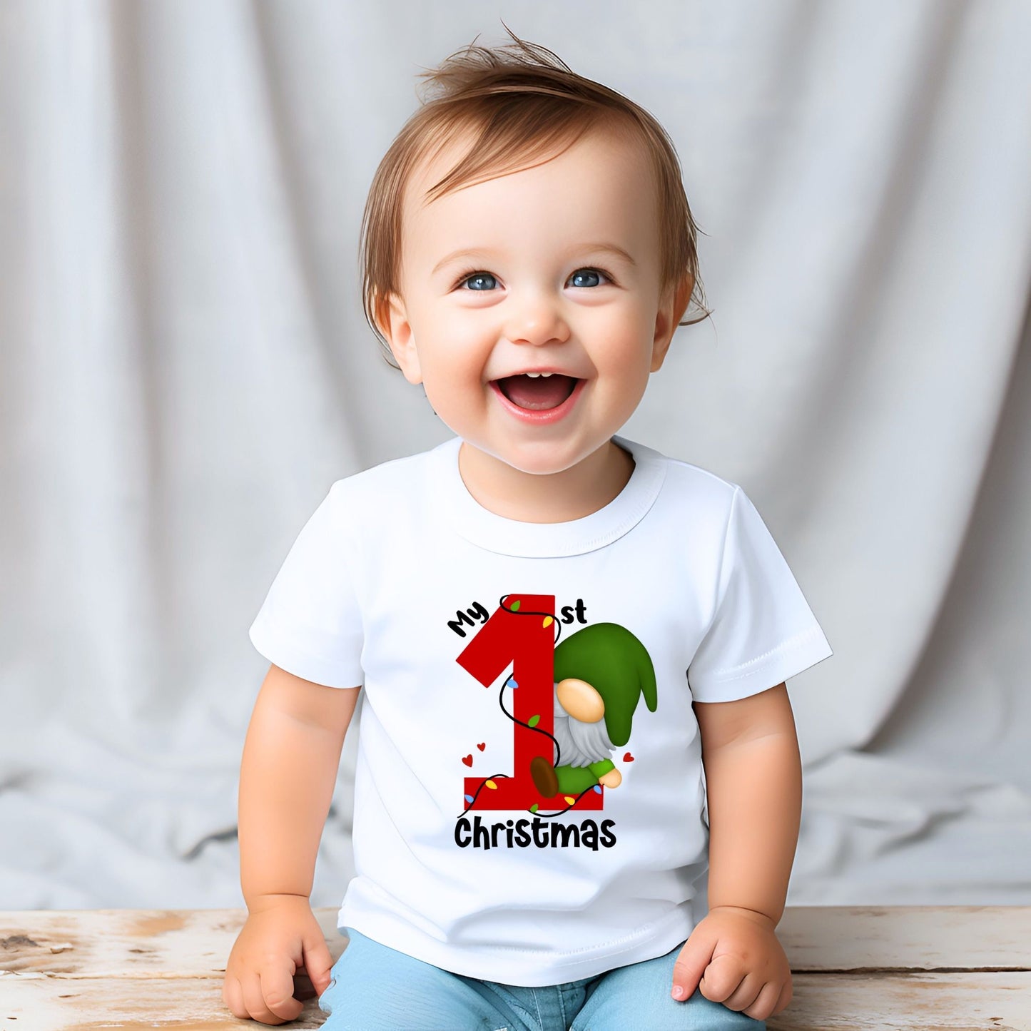 My 1st Christmas Gnome Baby Onesie