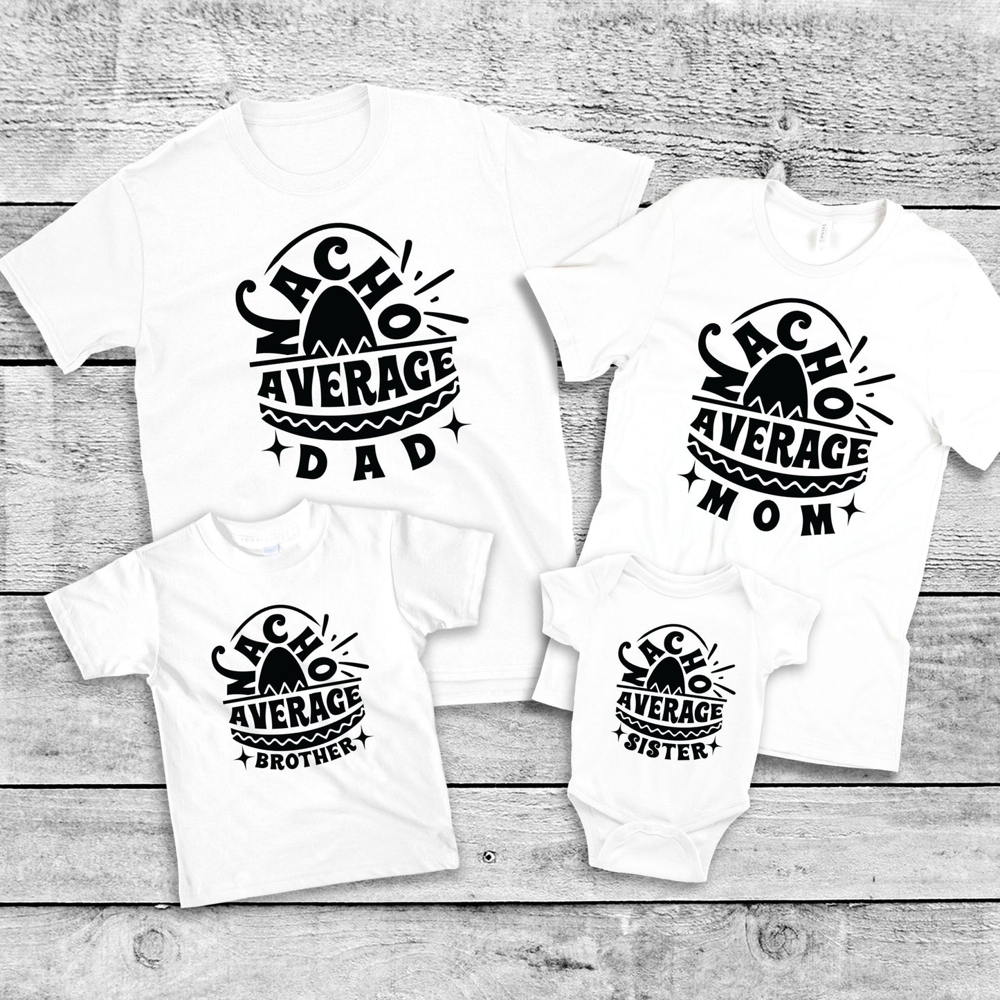 Not Your Average Family – Funny Matching Tees & Baby Romper Set