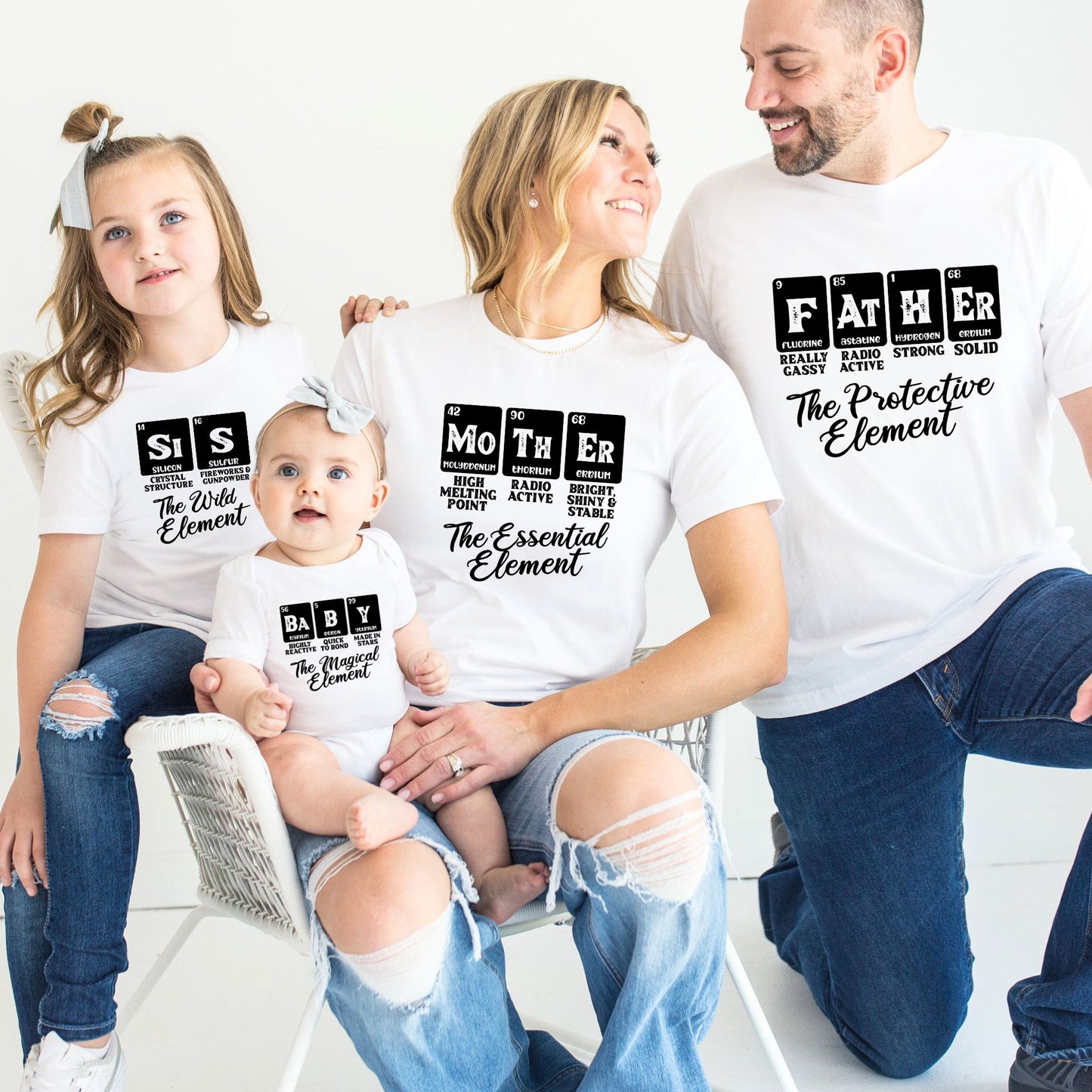 Periodic Elements Family Matching T-Shirts & Baby Romper
