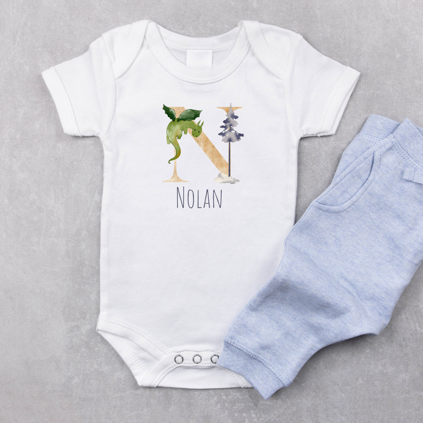 Personalized Baby Dragon Onesie with Name