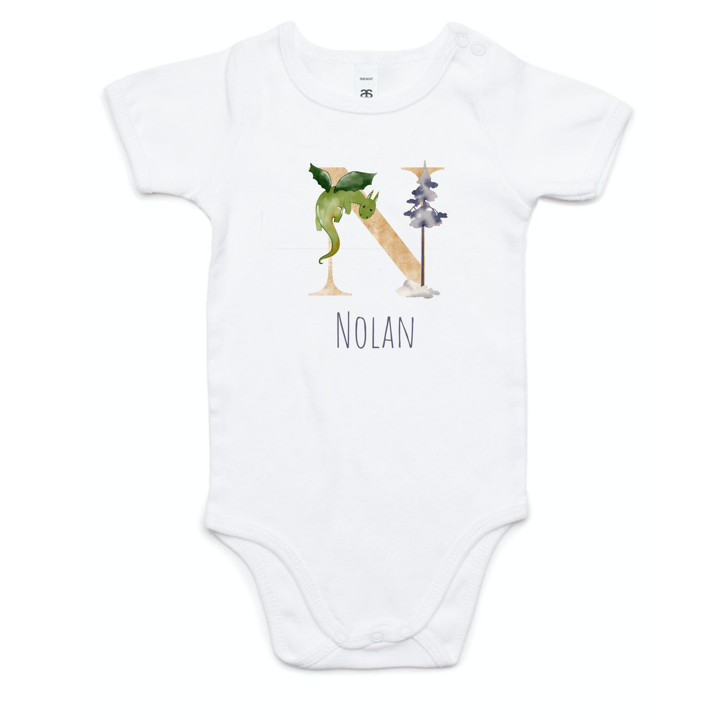 Personalized Baby Dragon Onesie with Name