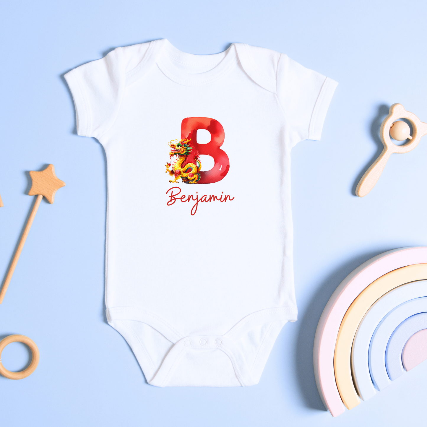 Personalized Baby Name Chinese Dragon Onesie