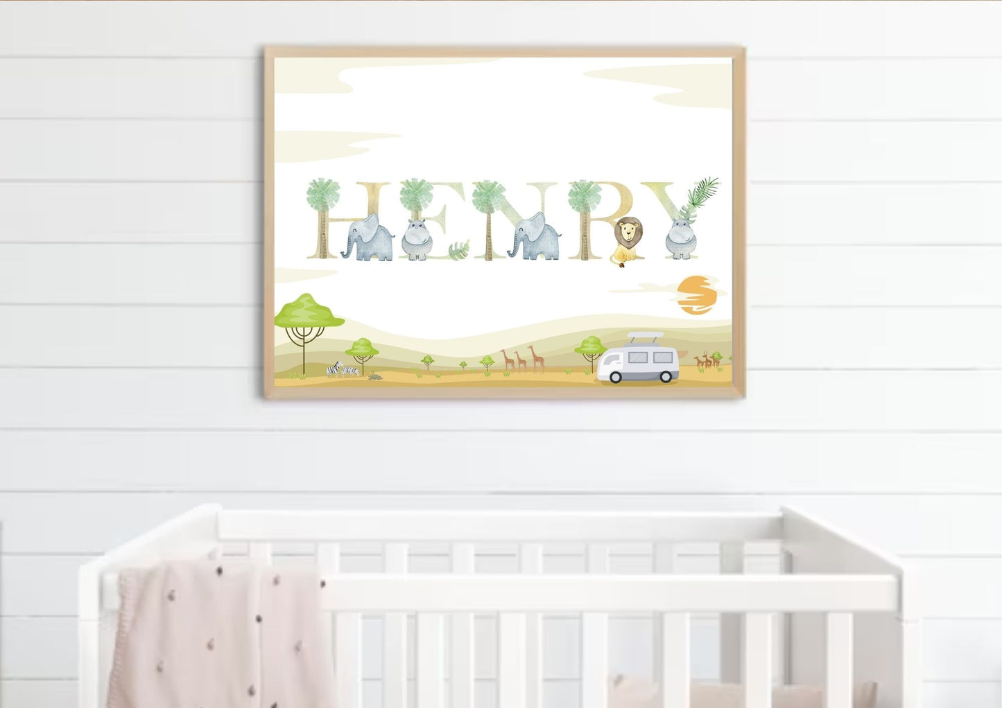Personalized Name Safari Nursery Poster