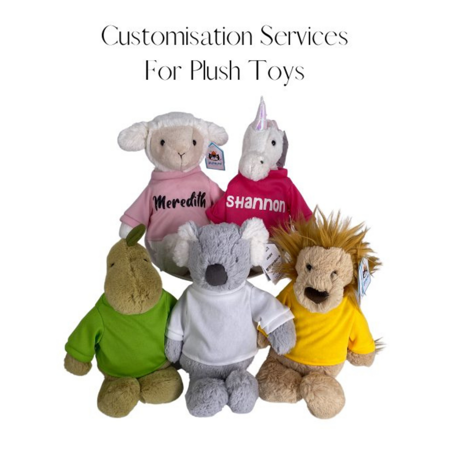 Personalized Jellycat Tee Shirts for Plush Toys (Plush not included)