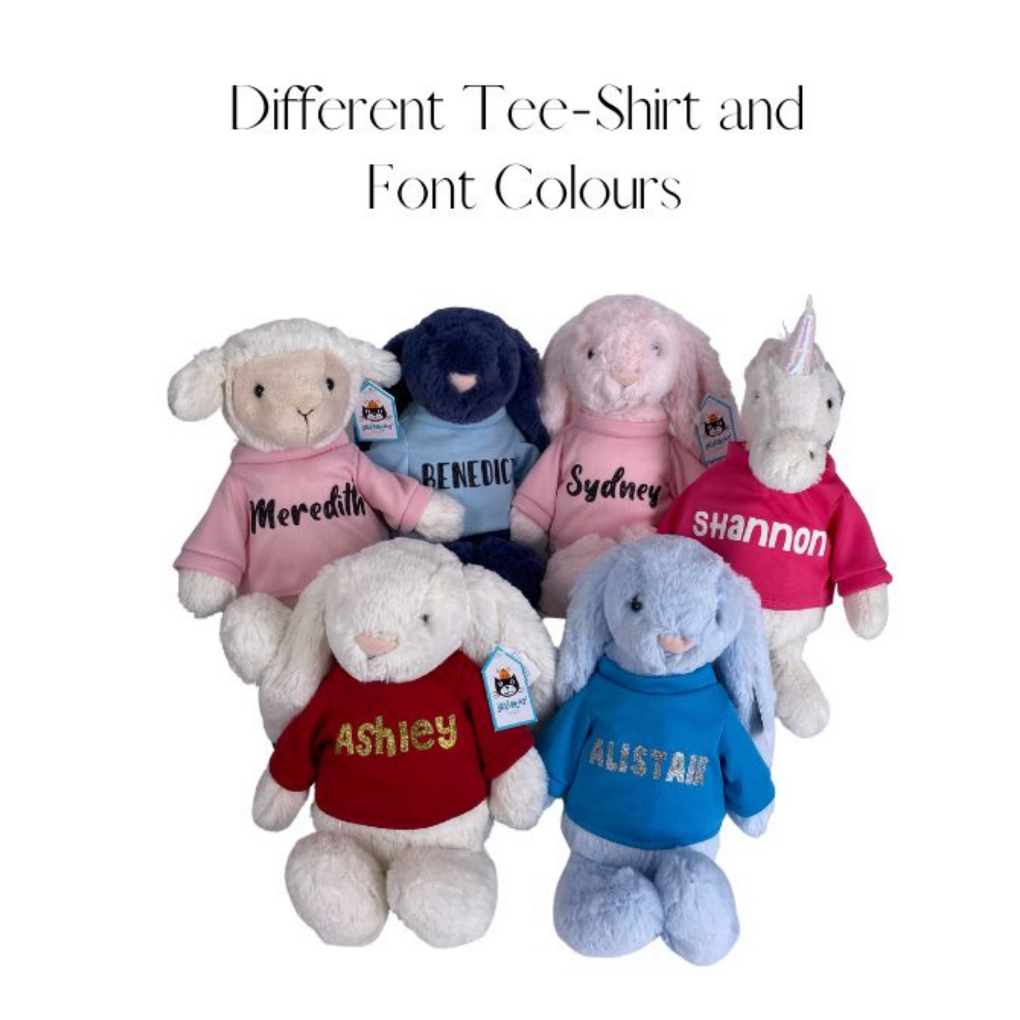 Personalized Jellycat Tee Shirts for Plush Toys (Plush not included)