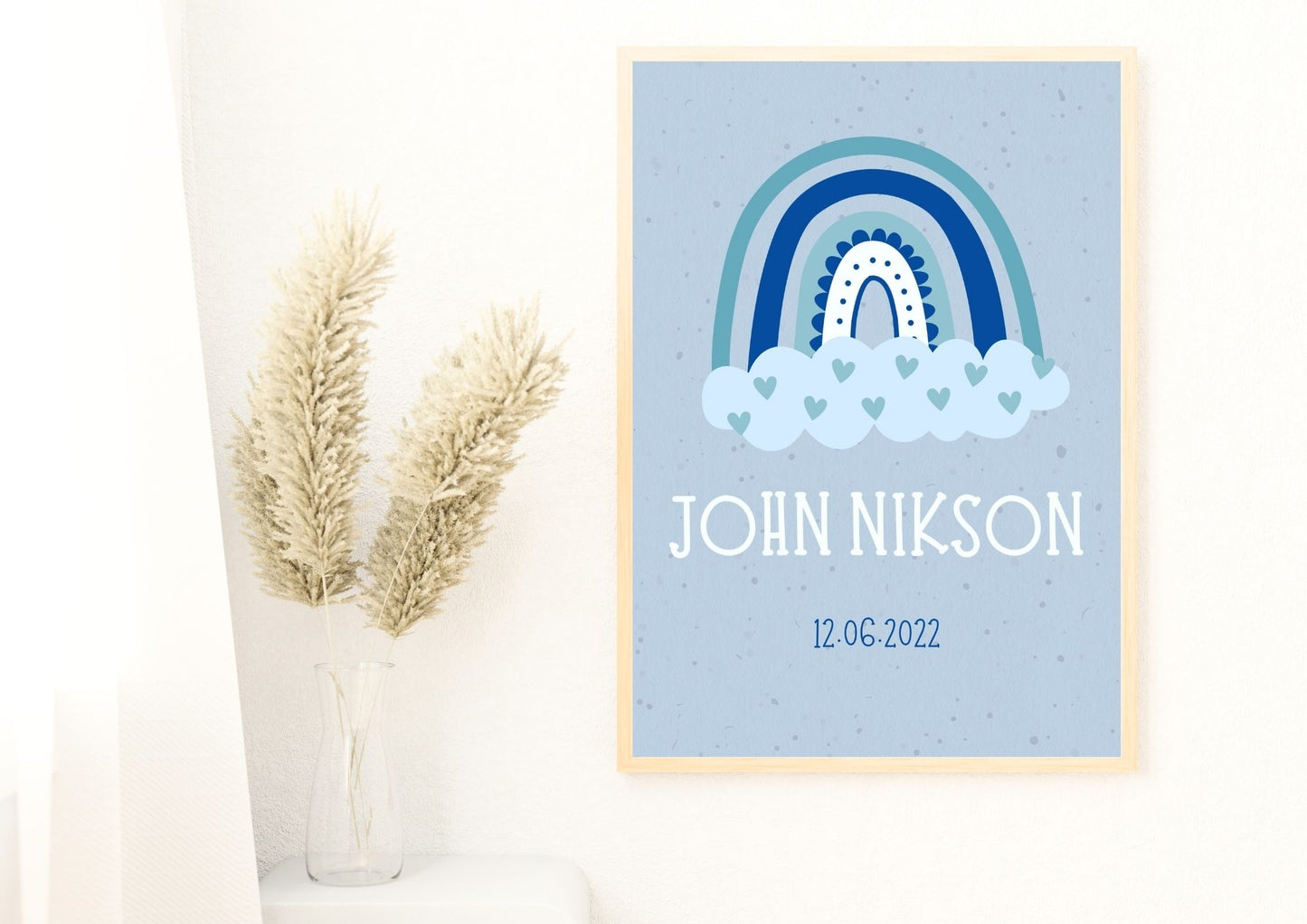 Personalized Rainbow Baby Name Nursery Poster