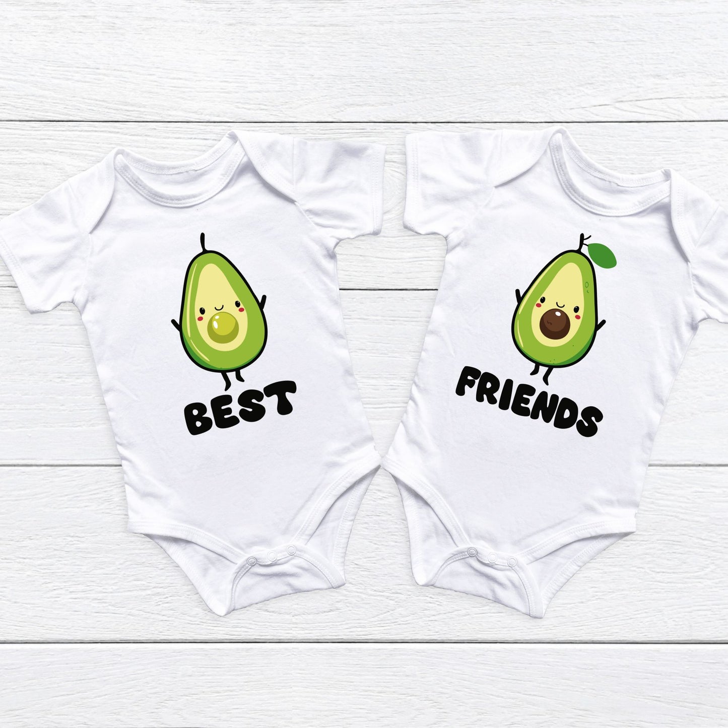 Personalized Avocado Best Friends Twin Onesies