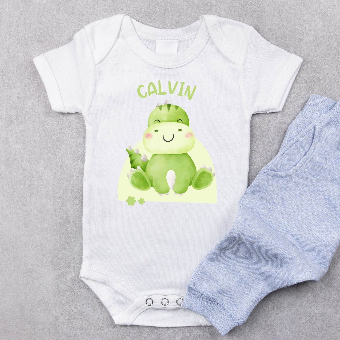 Personalized Name "Dino Buddy" Dinosaur Onesie