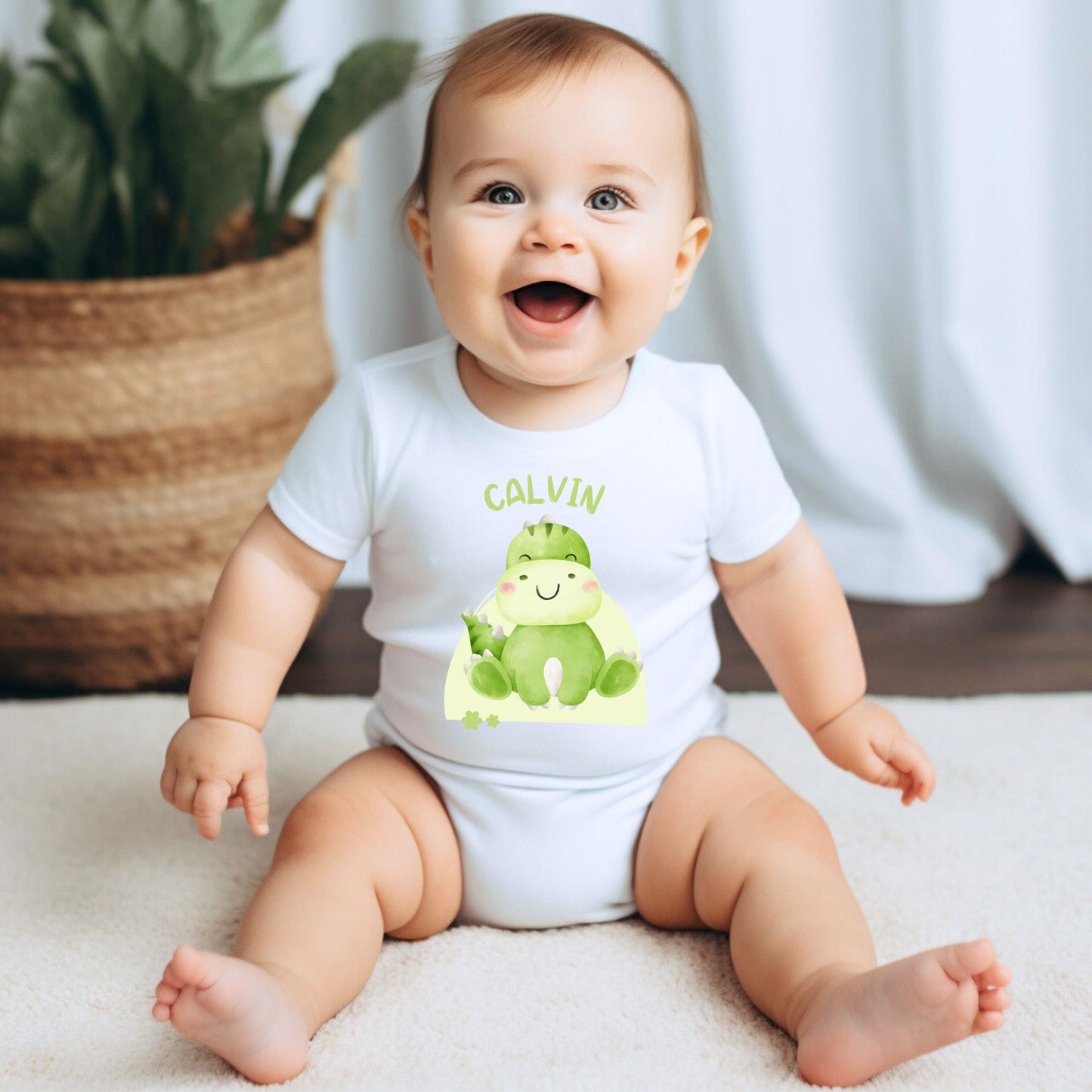 Personalized Name "Dino Buddy" Dinosaur Onesie