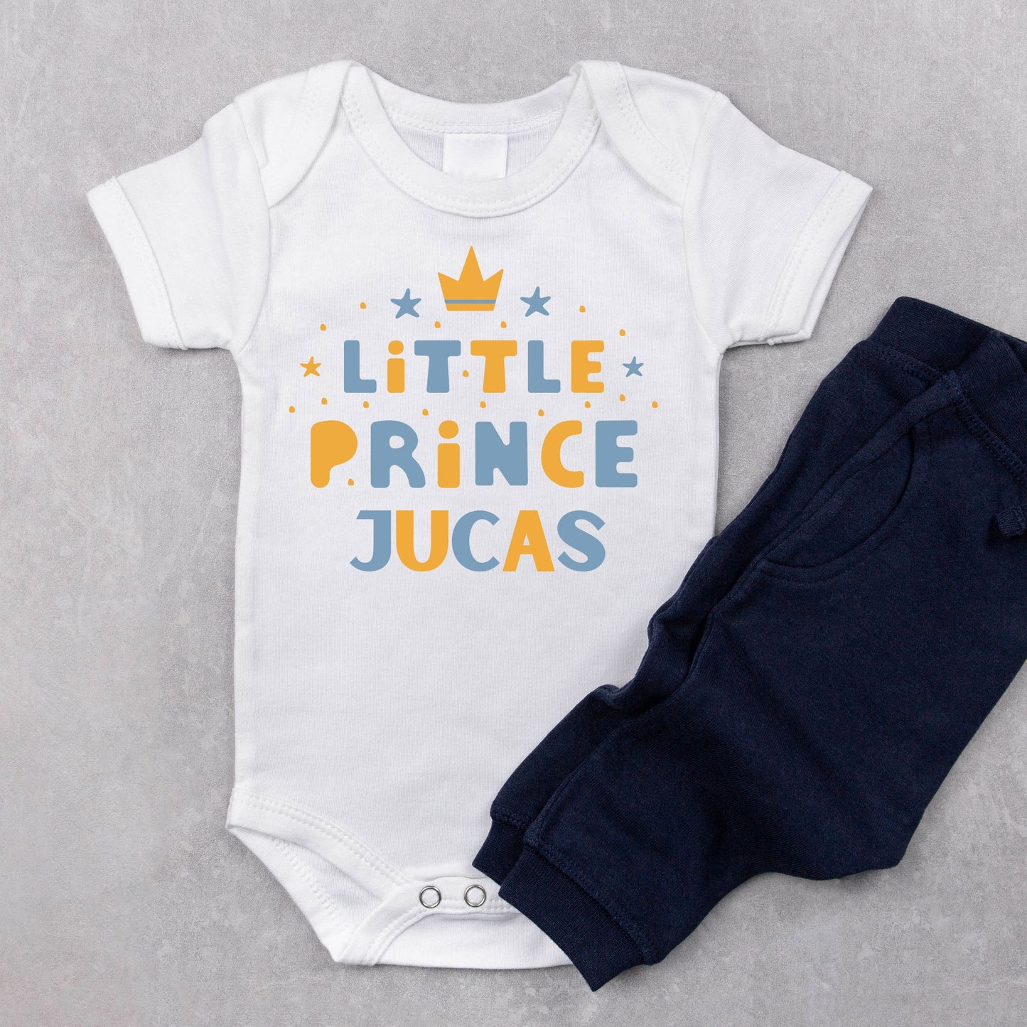 Personalized Name "Little Prince" Baby Romper