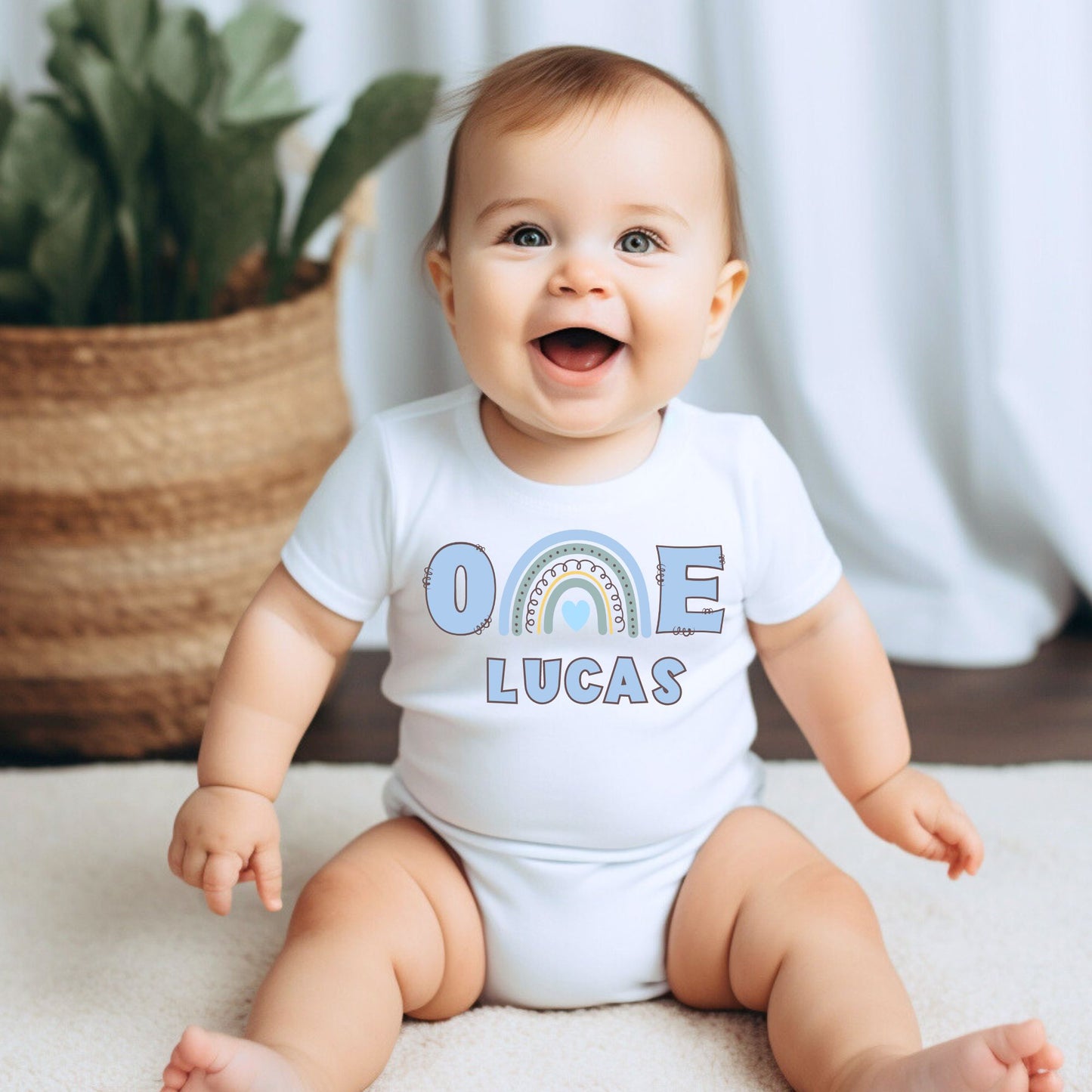 Personalized "ONE" First Birthday Baby Romper / T-Shirt
