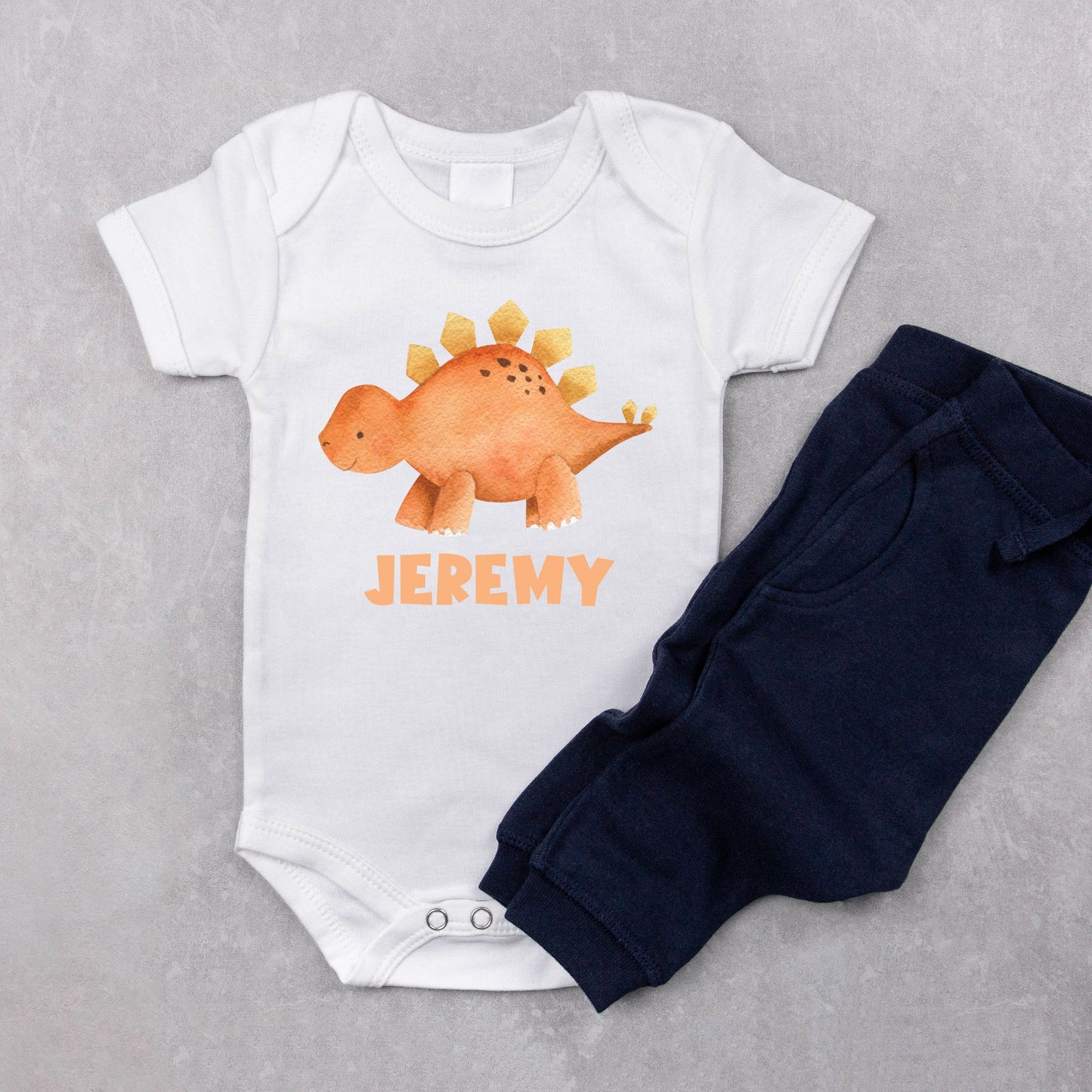 Personalized Name "Snuggle-Saurus" Baby Romper