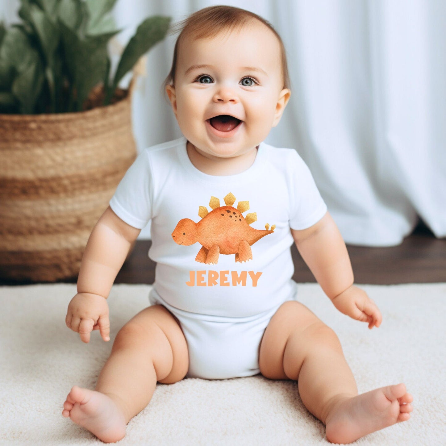 Personalized Name "Snuggle-Saurus" Baby Romper