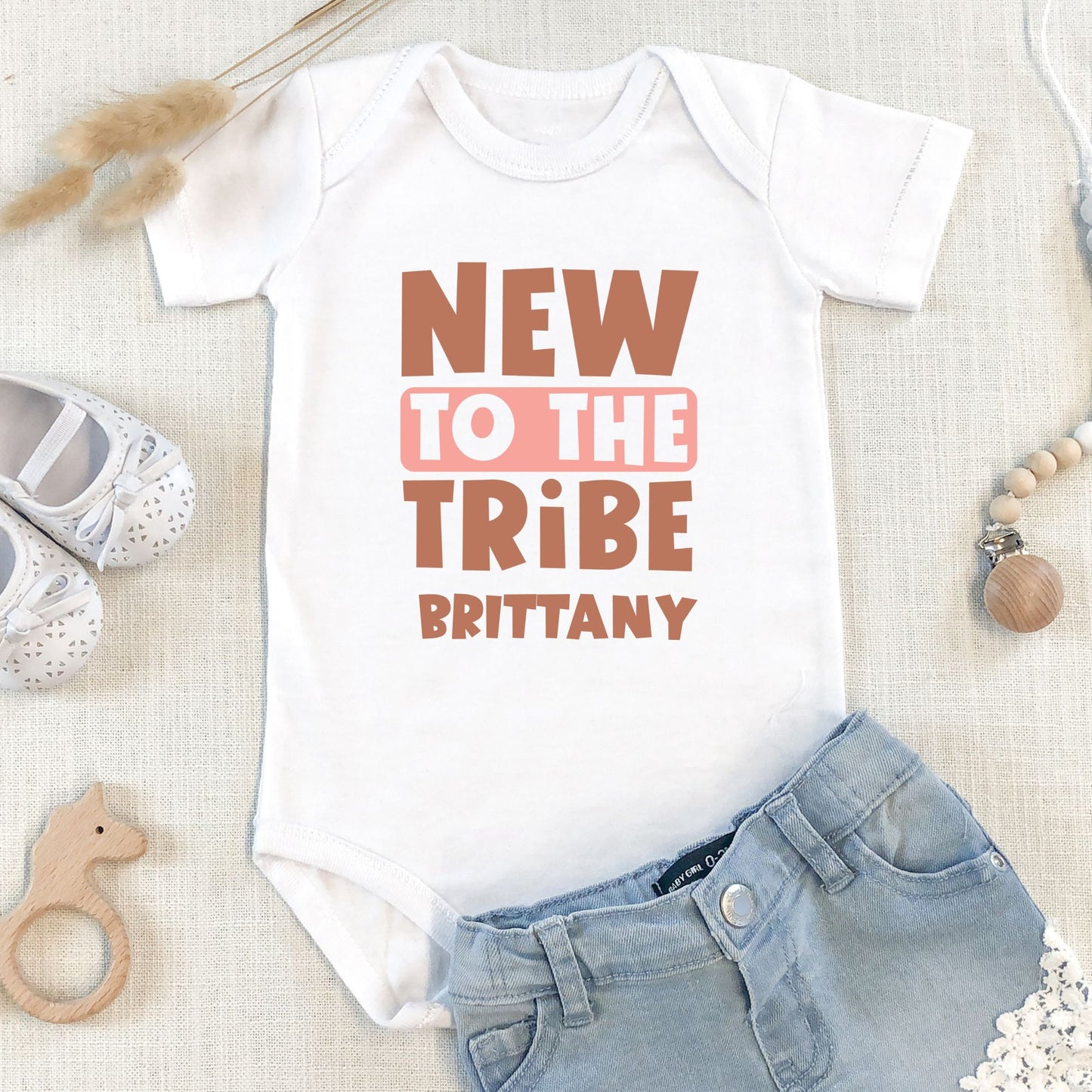 Personalized "New Tribe Member" Baby Romper