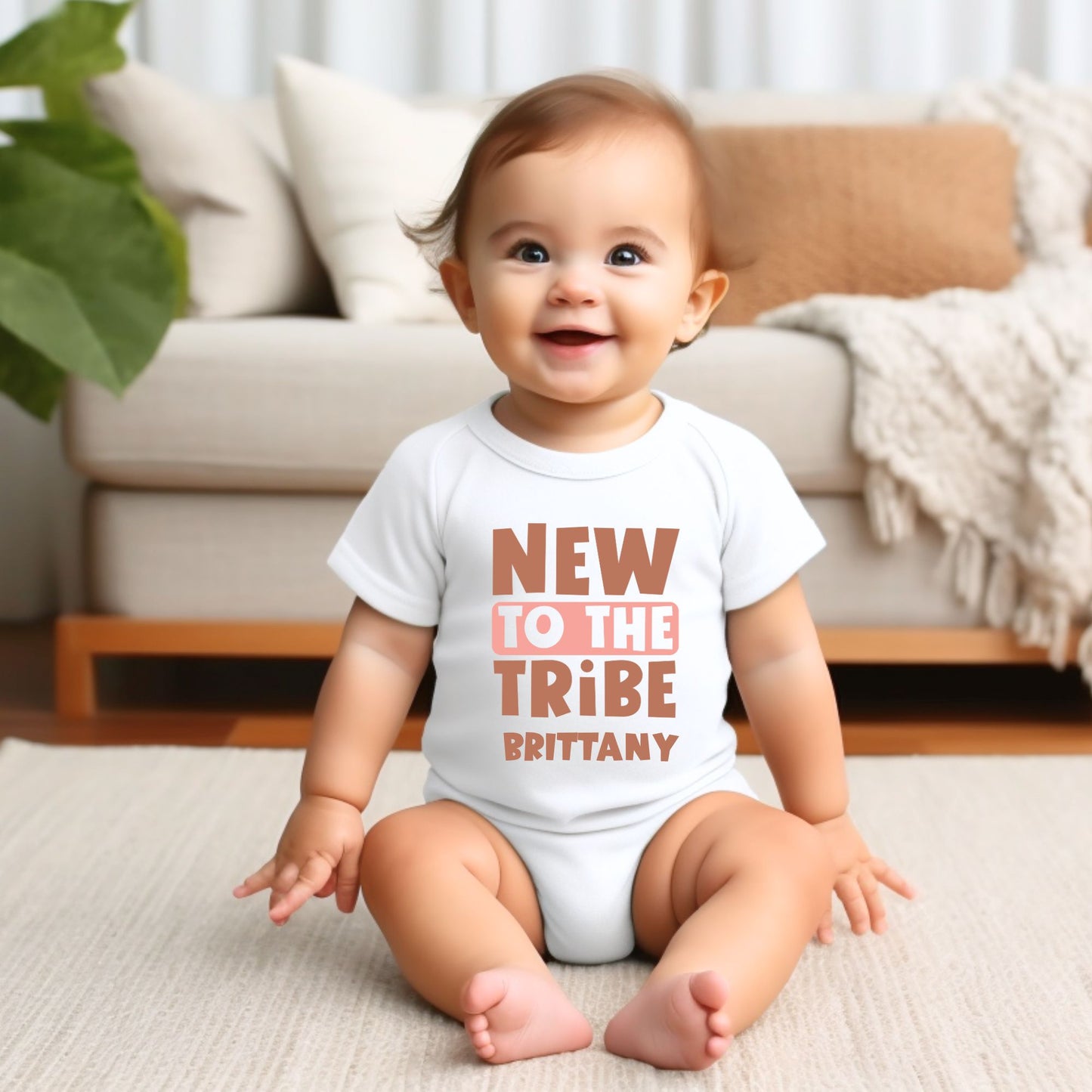 Personalized "New Tribe Member" Baby Romper