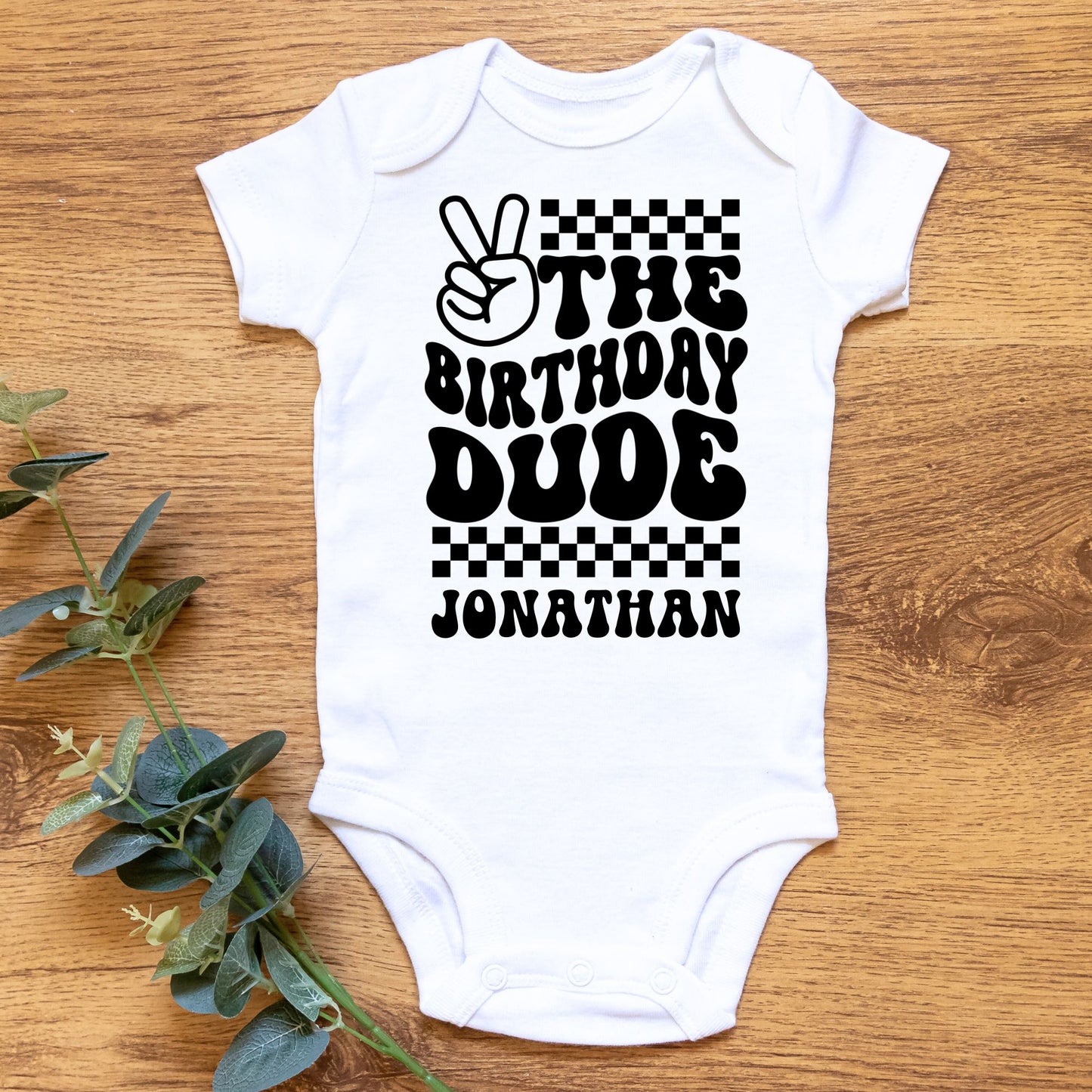 Personalized "The Birthday Dude" Baby Romper / Baby Tees