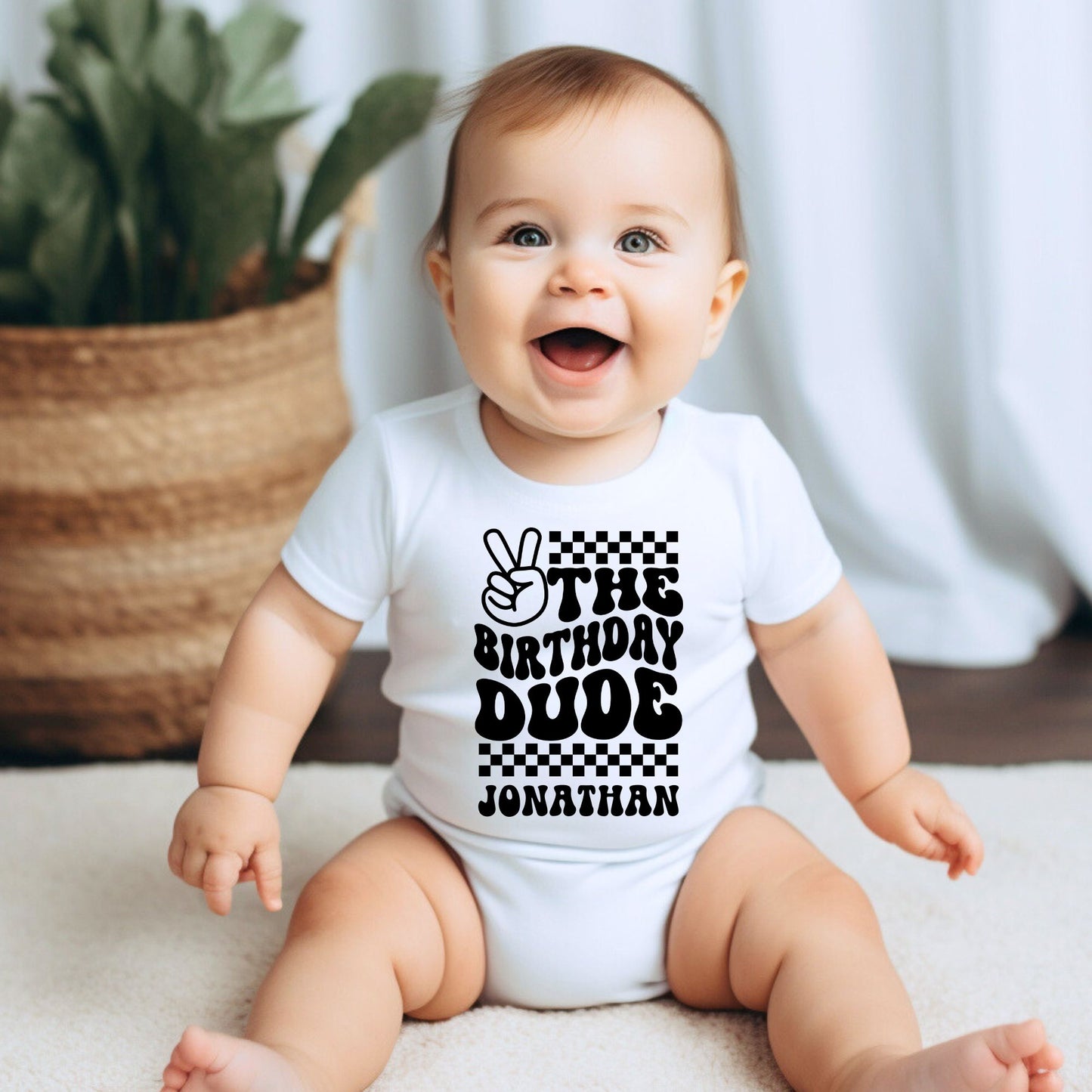 Personalized "The Birthday Dude" Baby Romper / Baby Tees